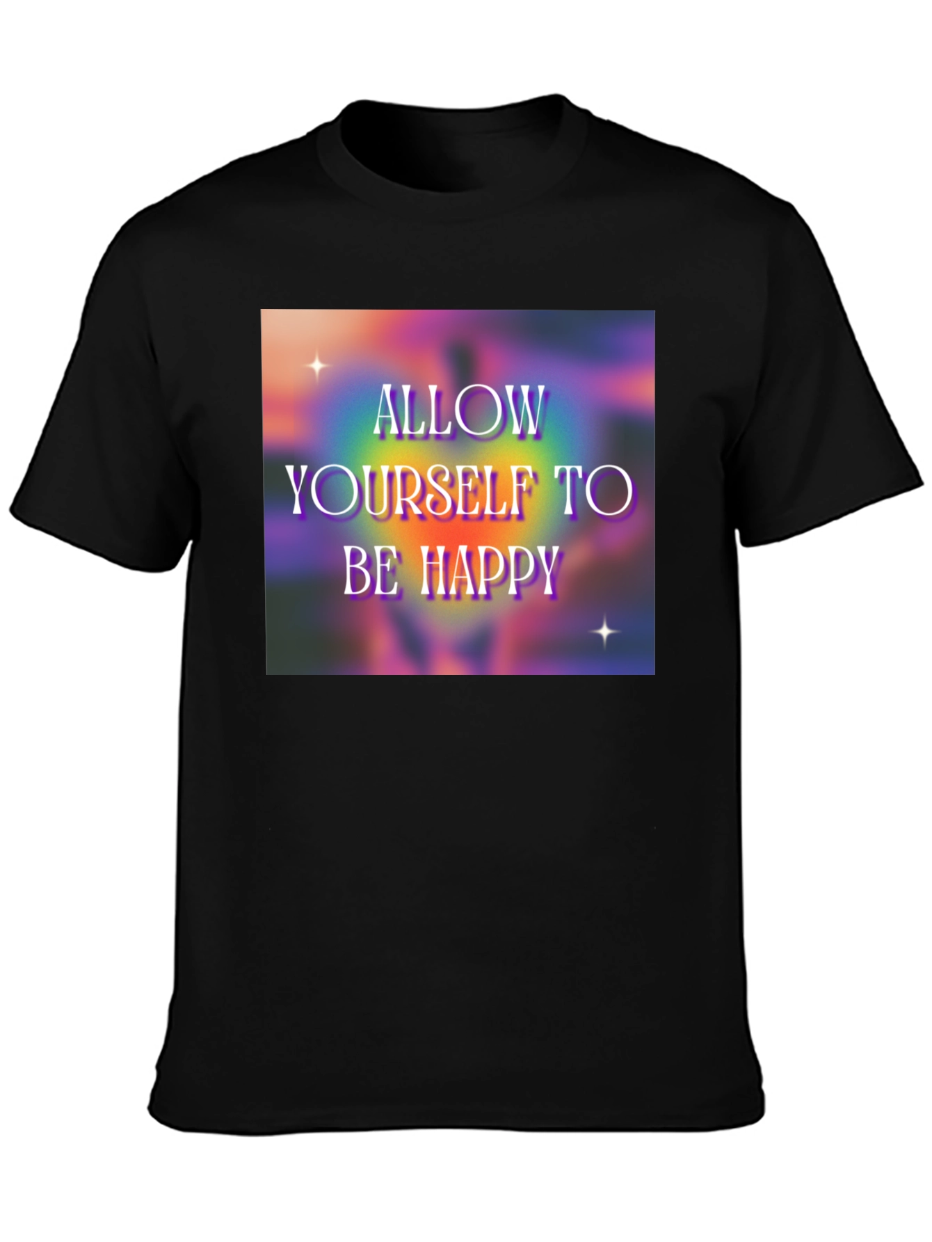 Black Allow Yourself to Be Happy Graphic T-Shirt view 3