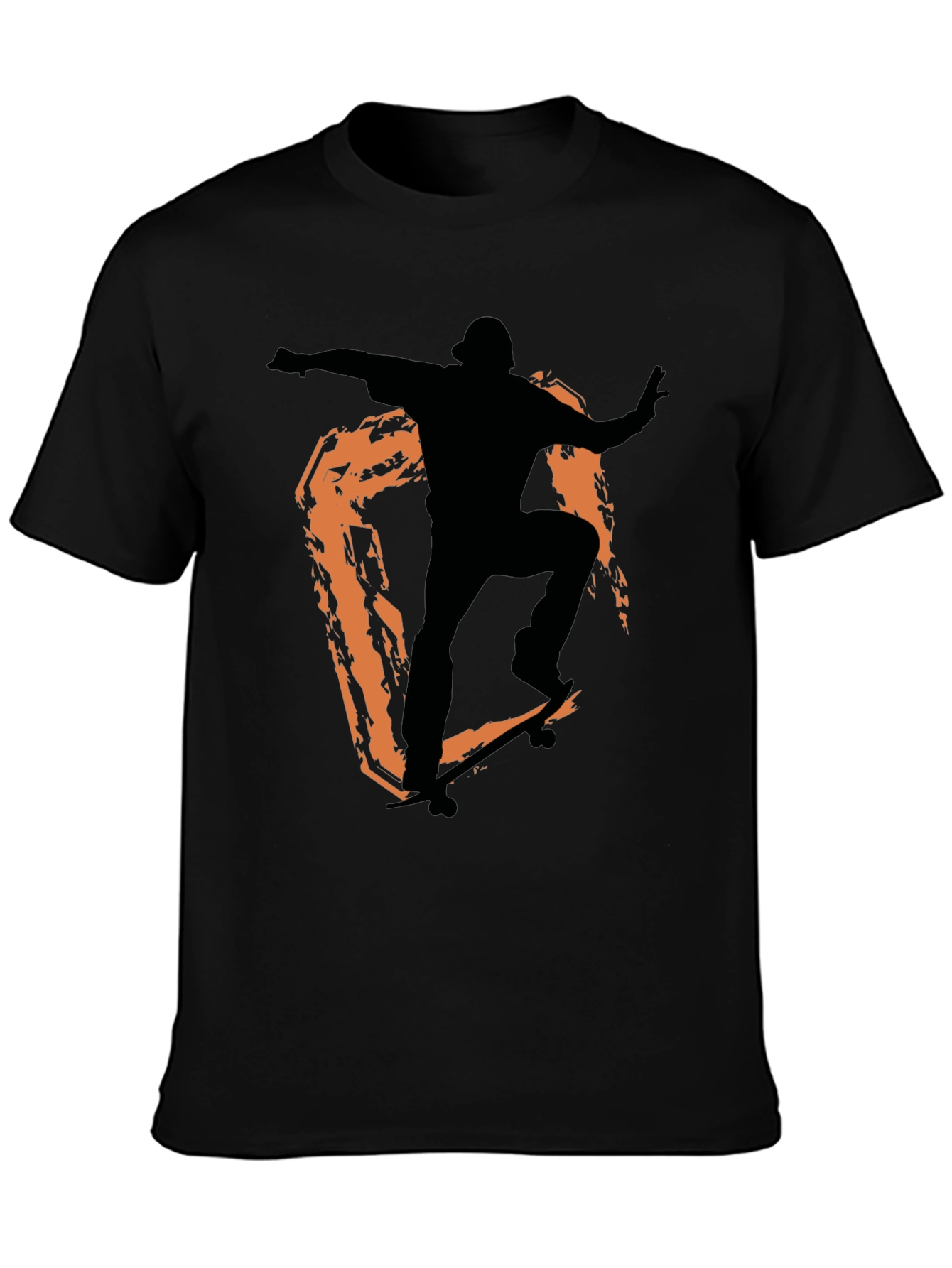 Black Skateboarder Graphic Tee - Stylish Black Cotton Shirt view 3