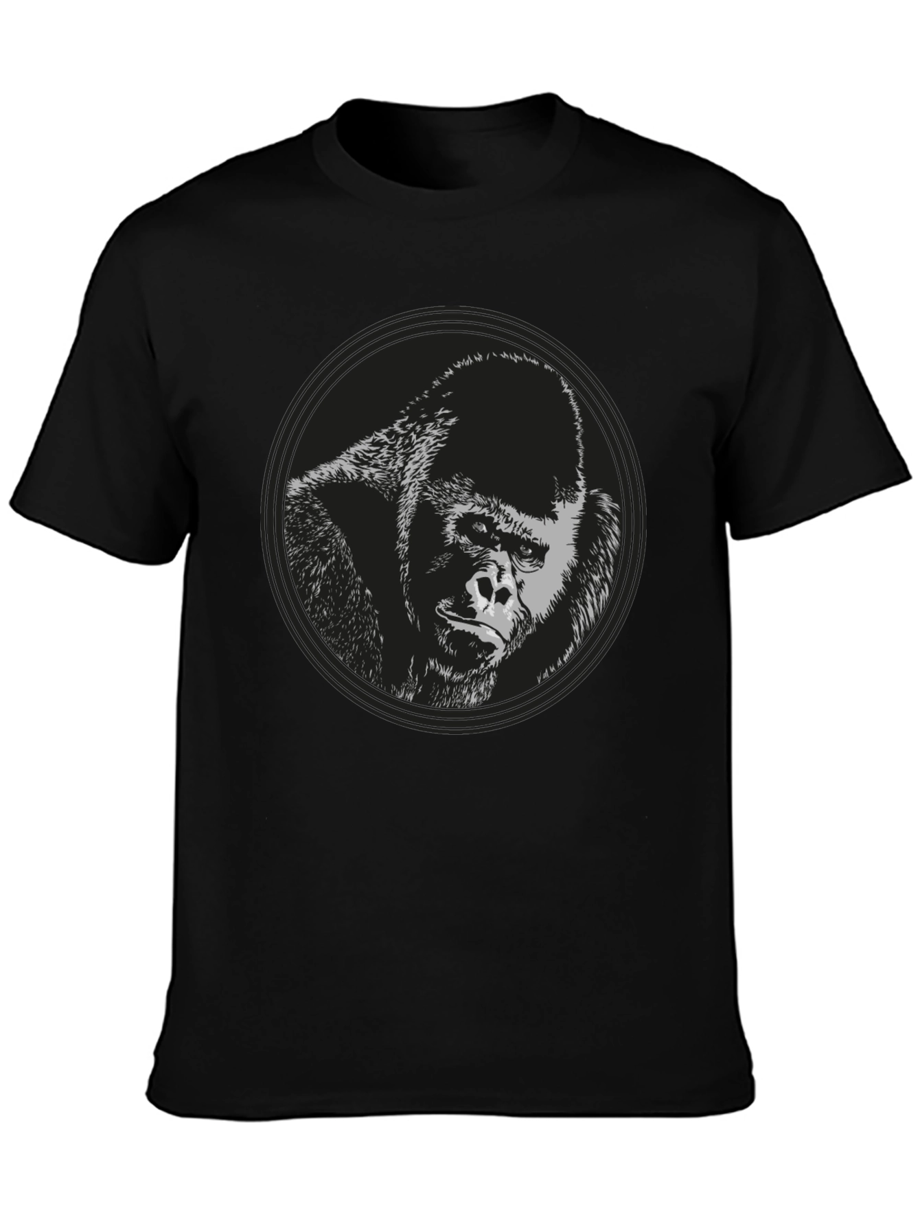 Black Gorilla Graphic Black T-Shirt view 3