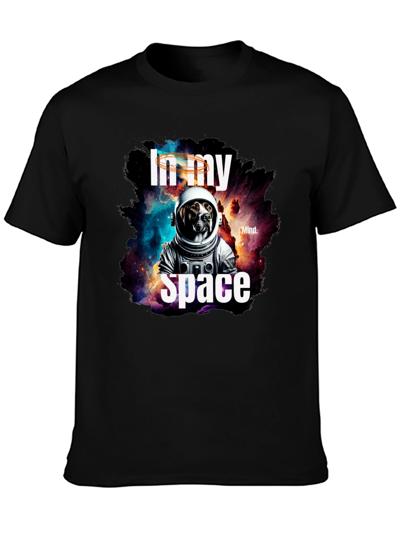 Black In My Space Dog Astronaut Graphic Tee view 3