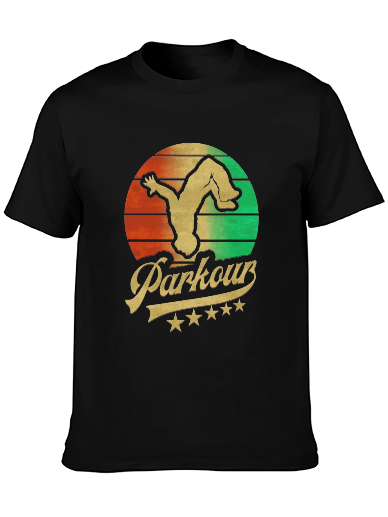 Black Parkour Retro T-Shirt - Urban Acrobatics Tee view 3