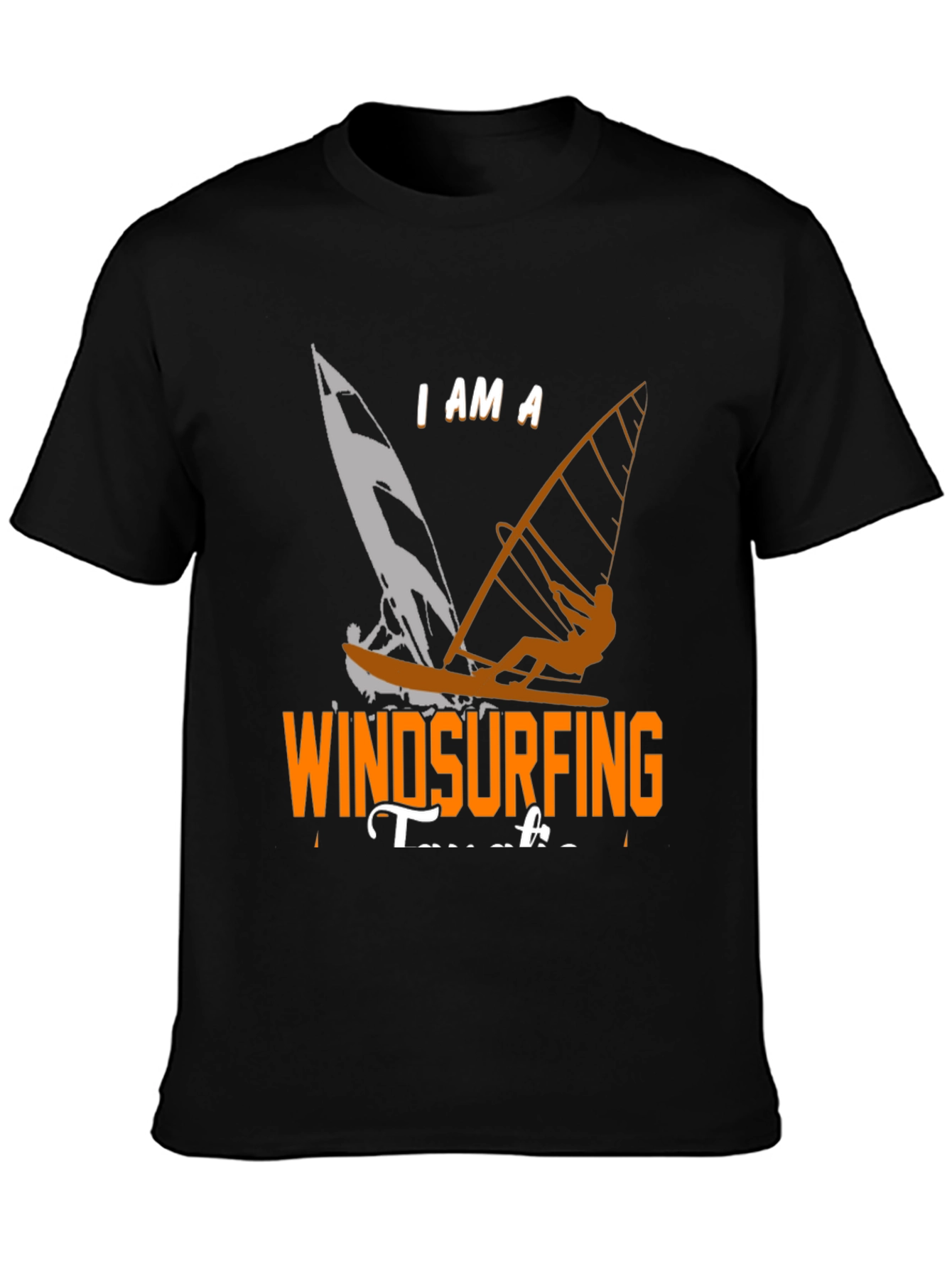 Black Windsurfing T-Shirt: "I Am A Windsurfing Teacher" view 3