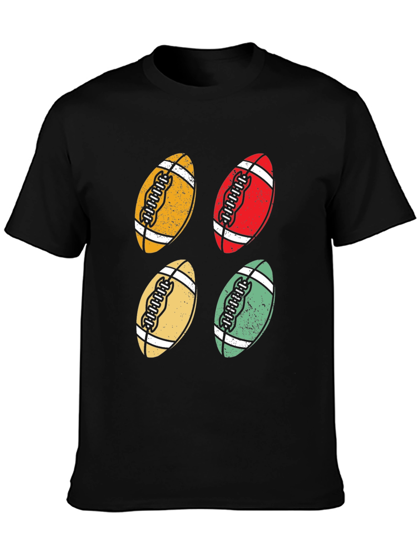 Black Retro Football Graphic Tee - Casual Style view 3
