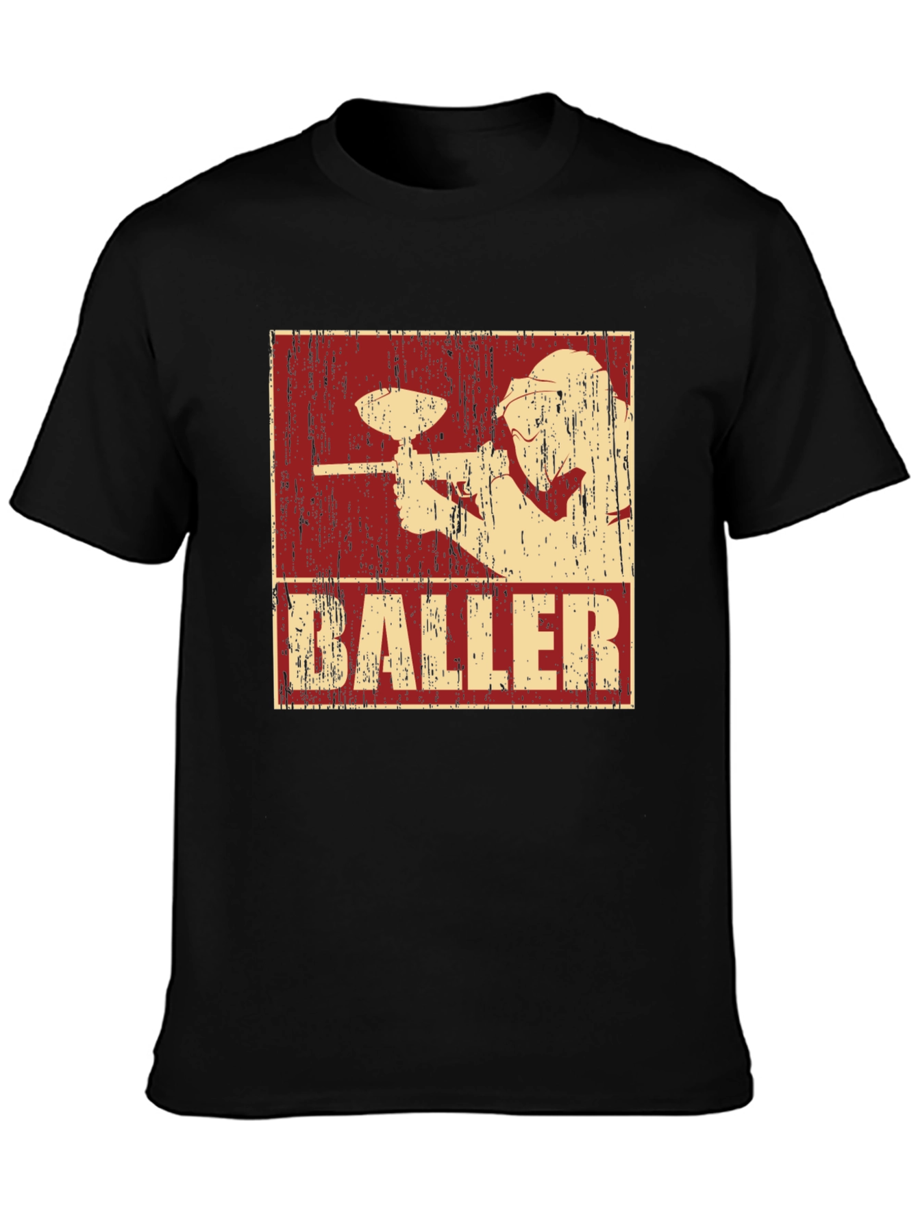 Black Baller Paintball T-Shirt - Black Cotton Graphic Tee view 3