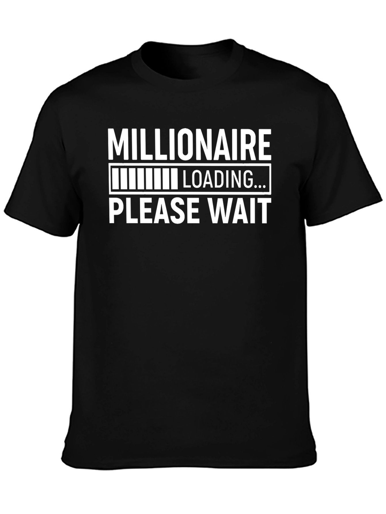 Black Millionaire Loading T-Shirt - Funny Graphic Tee view 3
