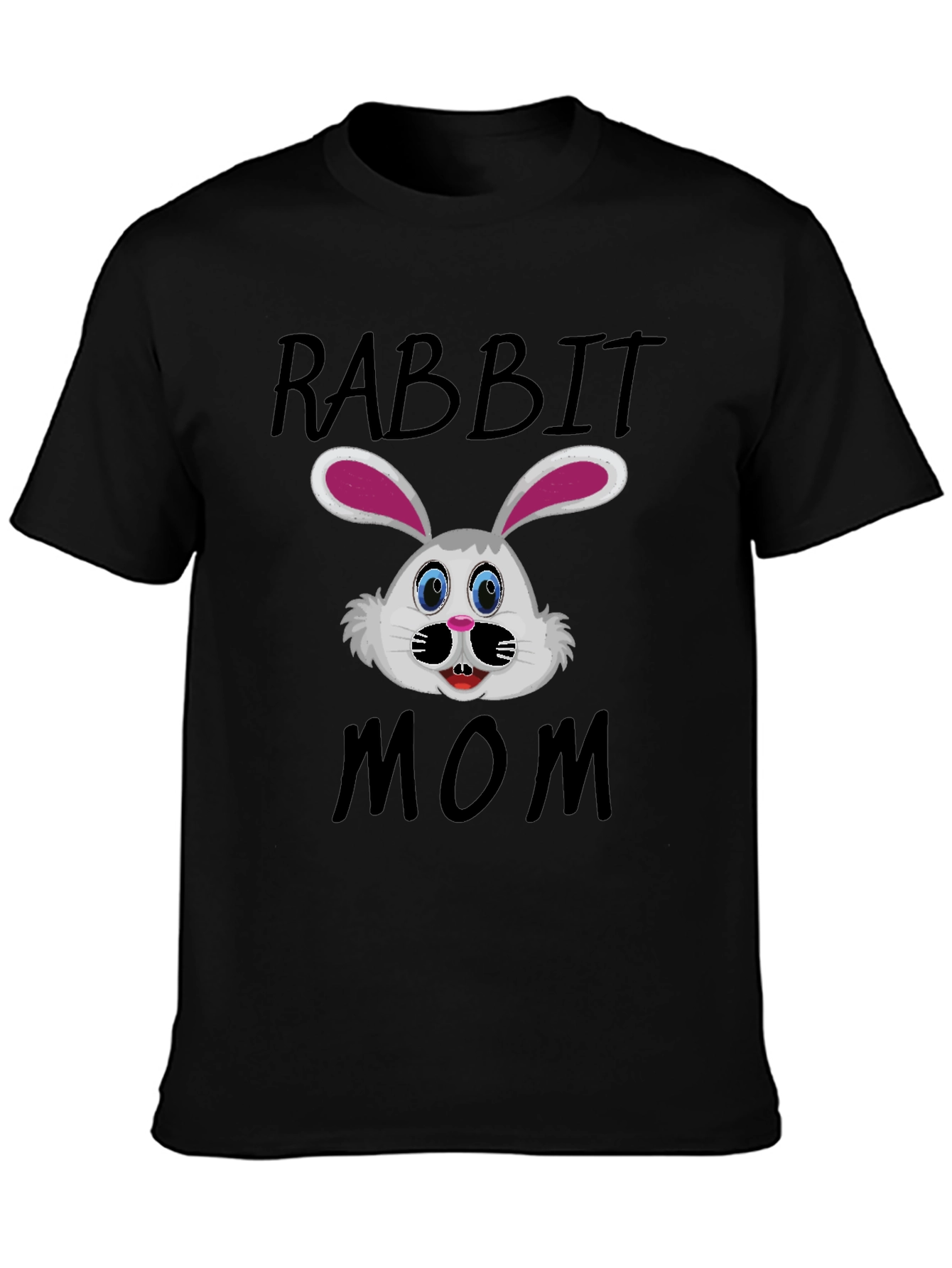 Black Rabbit Mom Graphic T-Shirt - Cute Bunny Design view 3