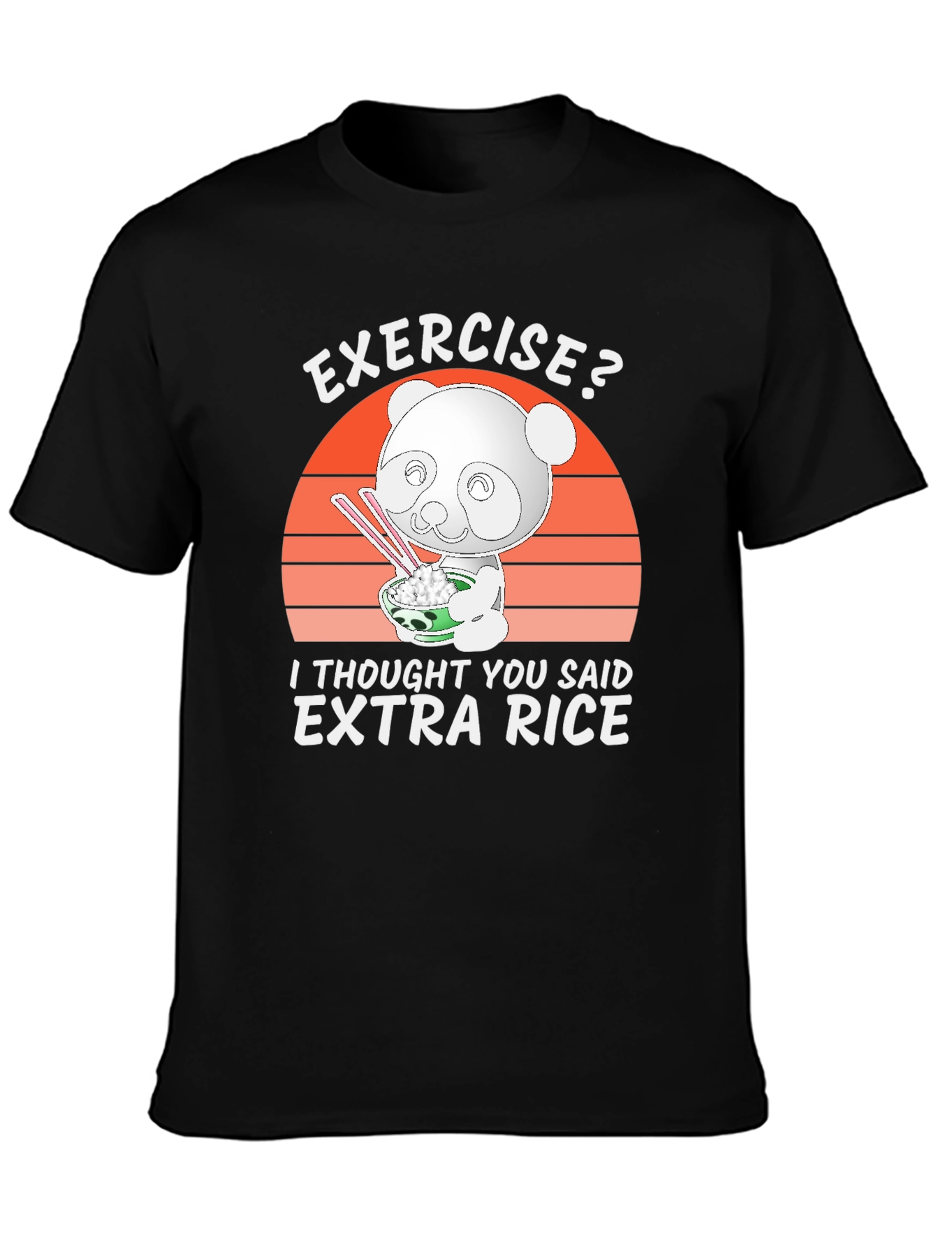 Black Exercise? Extra Rice Panda Graphic Tee view 3