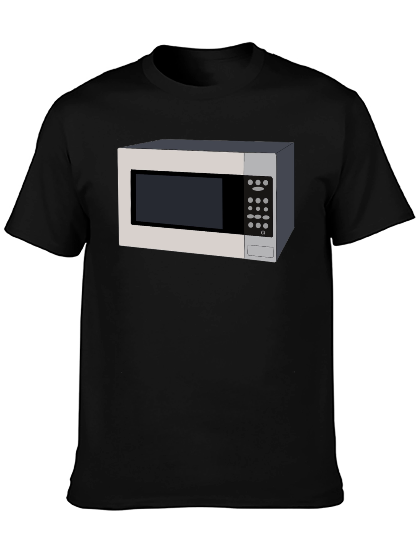 Black Microwave Graphic Tee - Quirky Black T-Shirt view 3