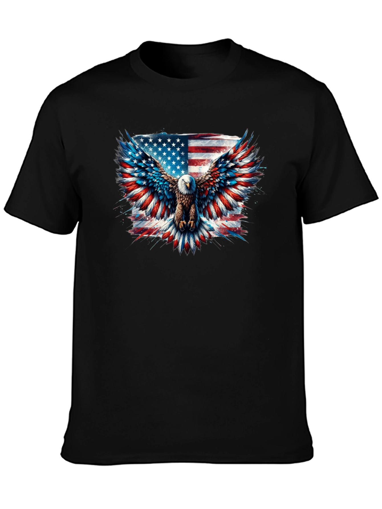 Black Patriotic Eagle American Flag Graphic Tee view 3