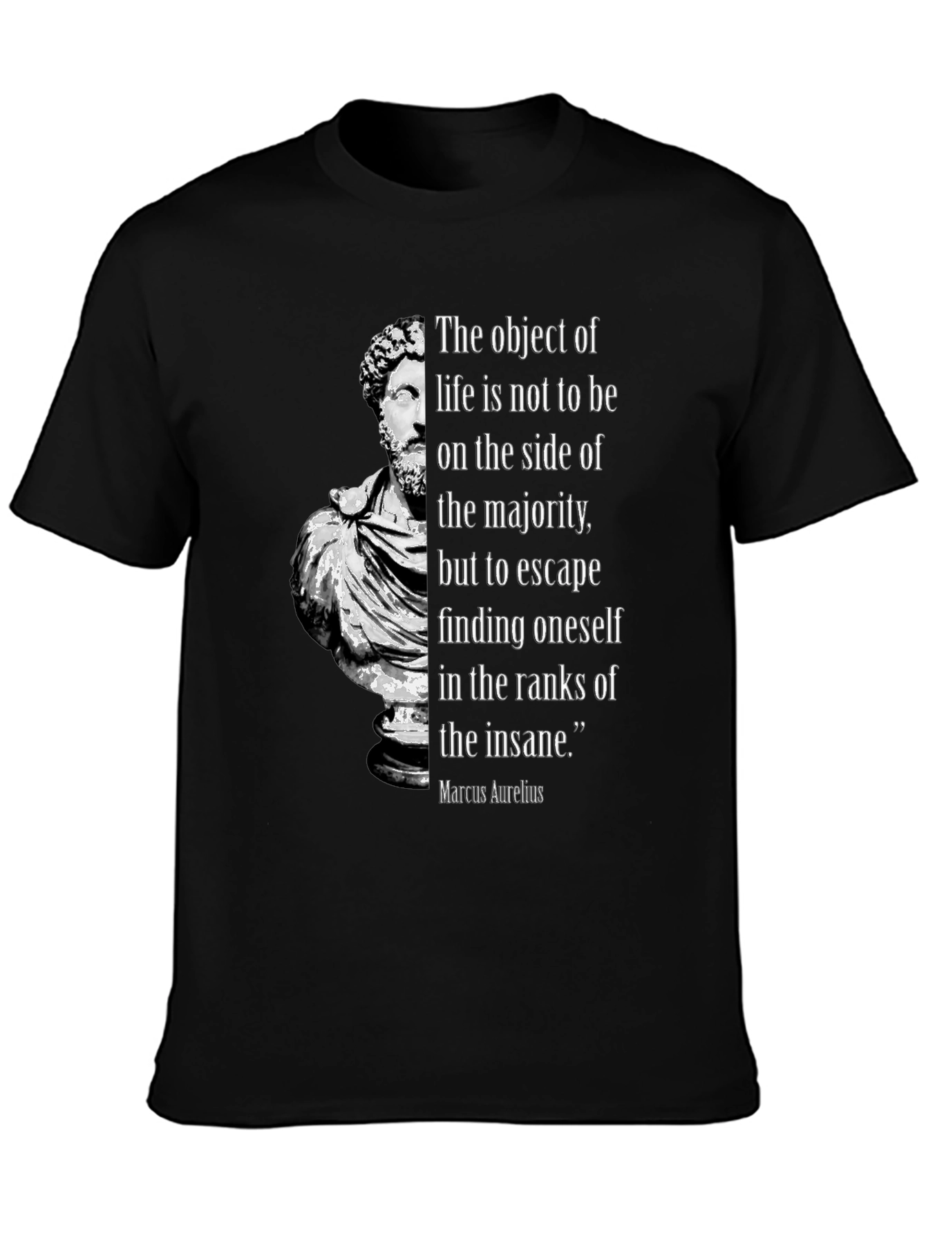 Black Marcus Aurelius Philosophy T-Shirt - Stoic Quote view 3