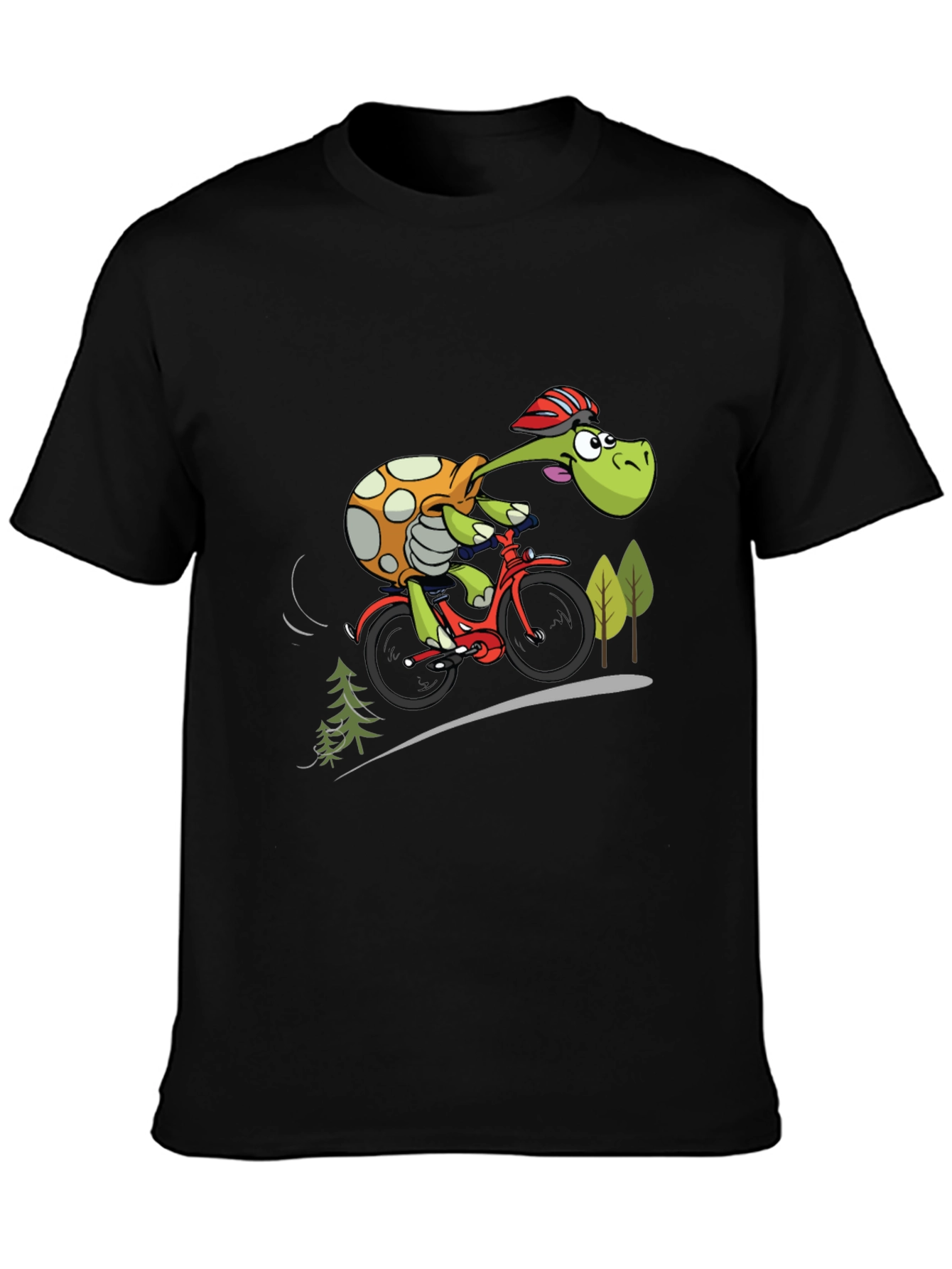 Black Turtle Cyclist Graphic T-Shirt view 3