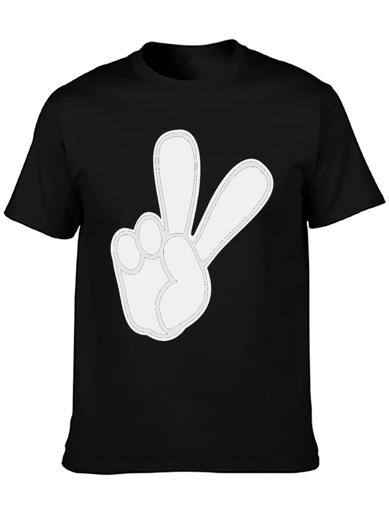 Black Peace Sign Graphic T-Shirt - Soft Cotton Casual Tee view 3