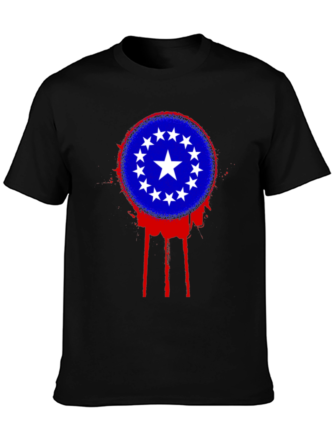 Black Stars Circle T-Shirt - Black view 3