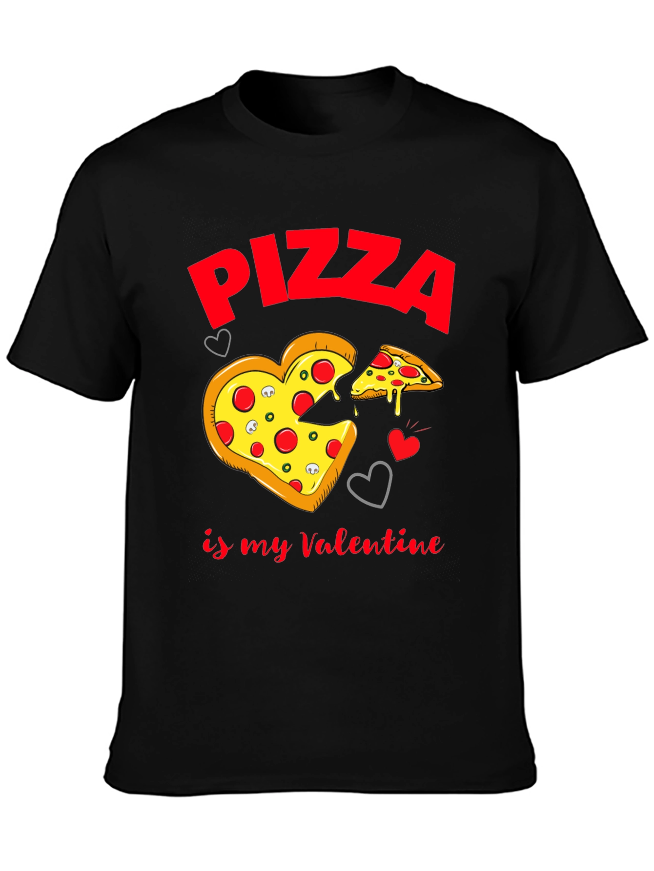 Black Pizza My Valentine Black T-Shirt view 3