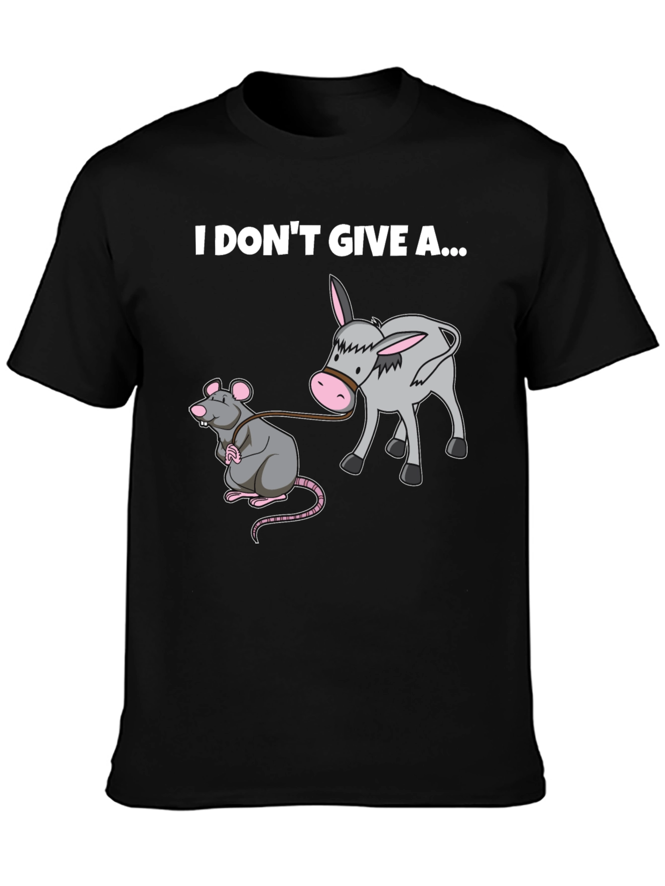 Black I Don't Give a Rat's Donkey T-Shirt view 3