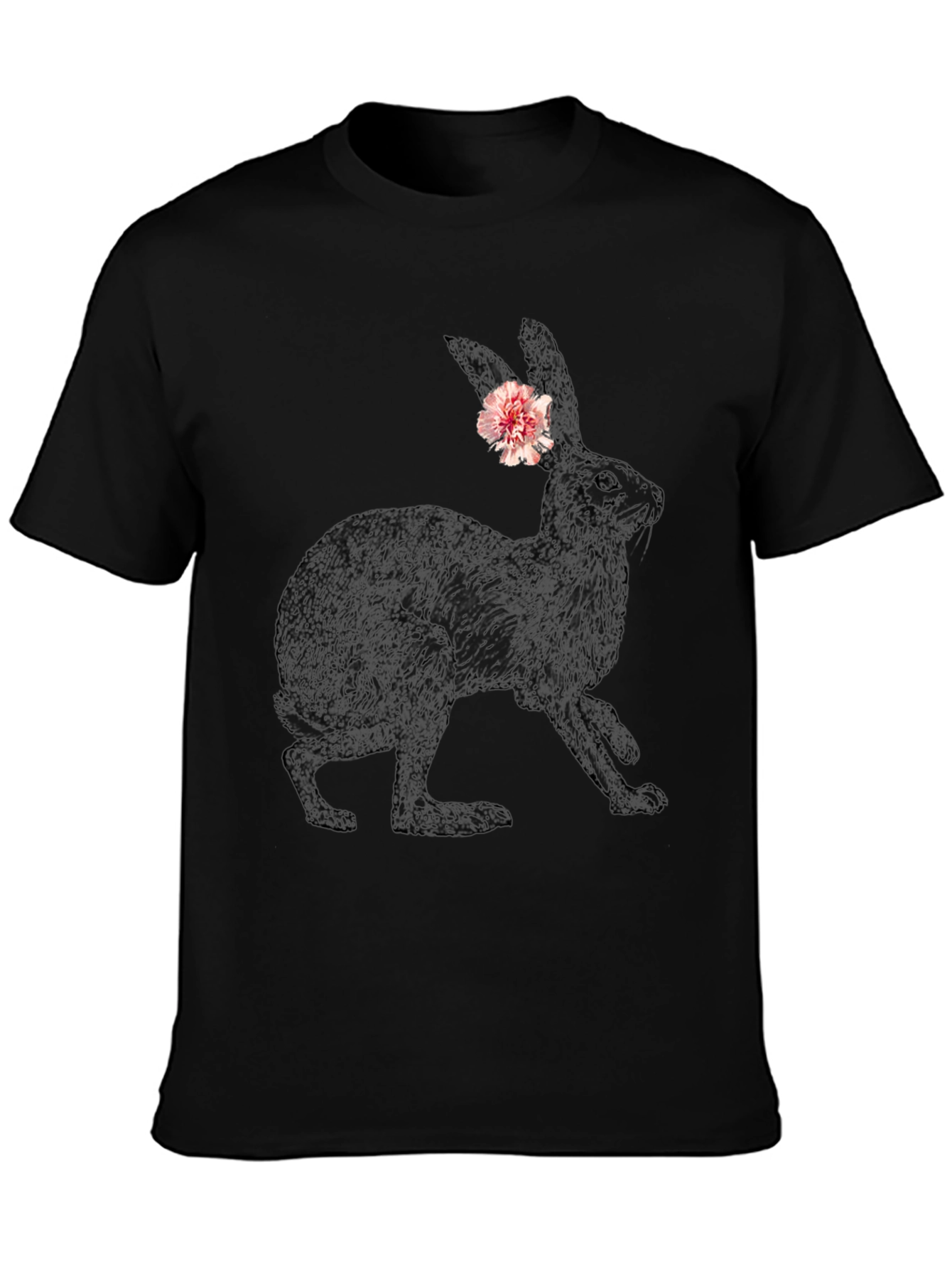 Bunny Graphic Tee - Black Casual Cotton T-Shirt - 3
