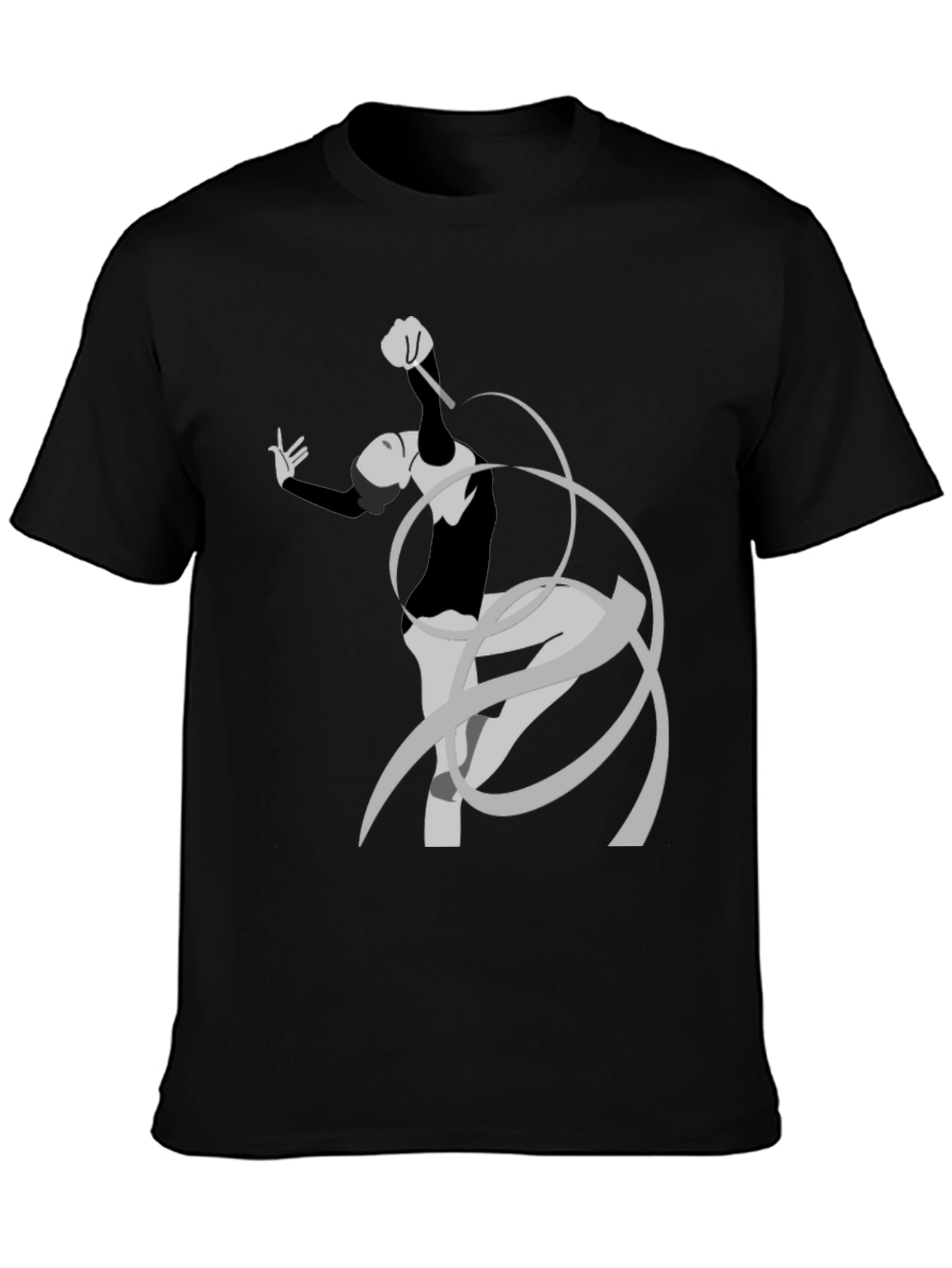 Black Rhythmic Gymnast Graphic Tee - Black Cotton Comfort view 3