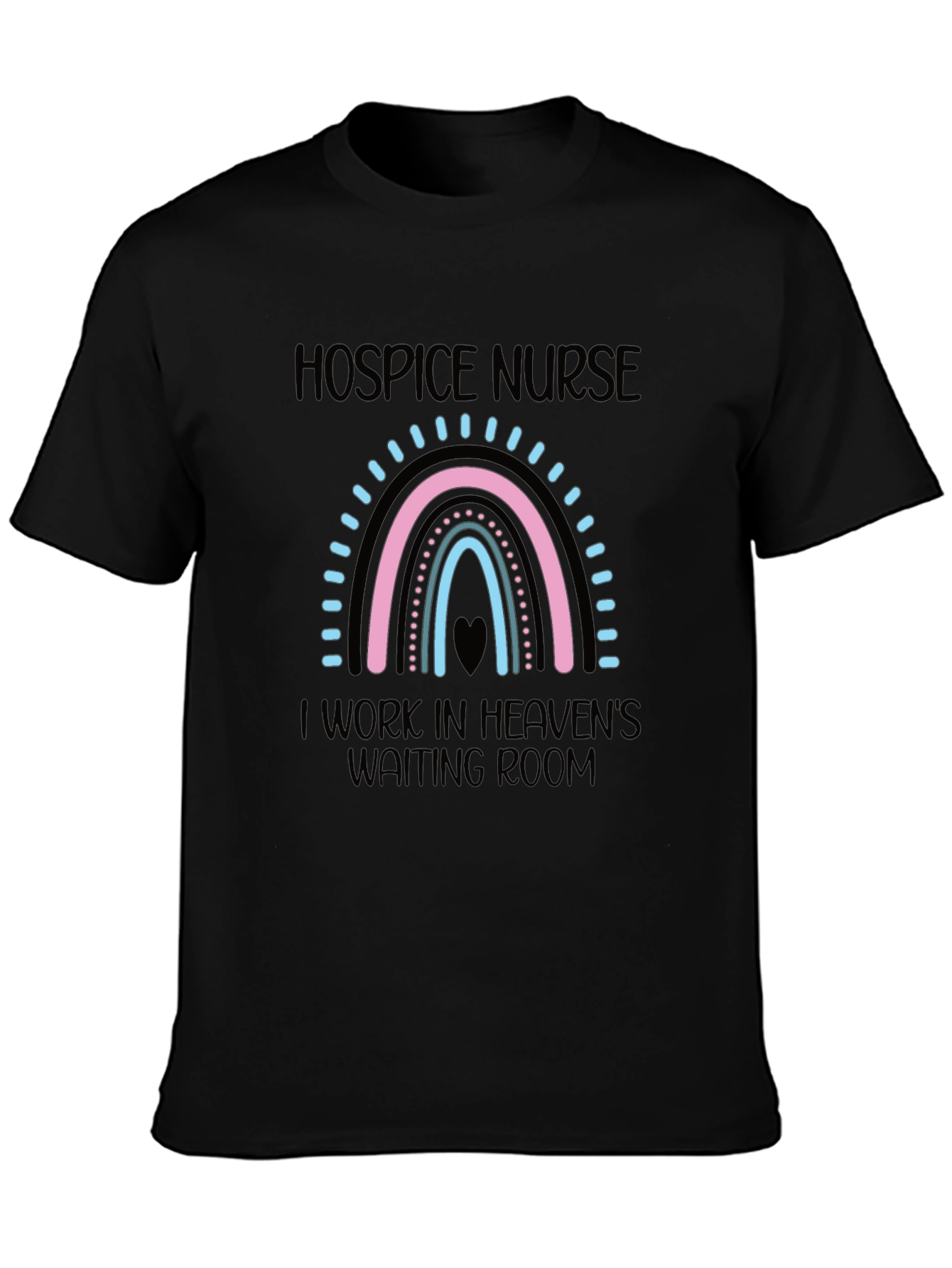 Hospice Nurse Heaven's Waiting Room Black T-Shirt - 3