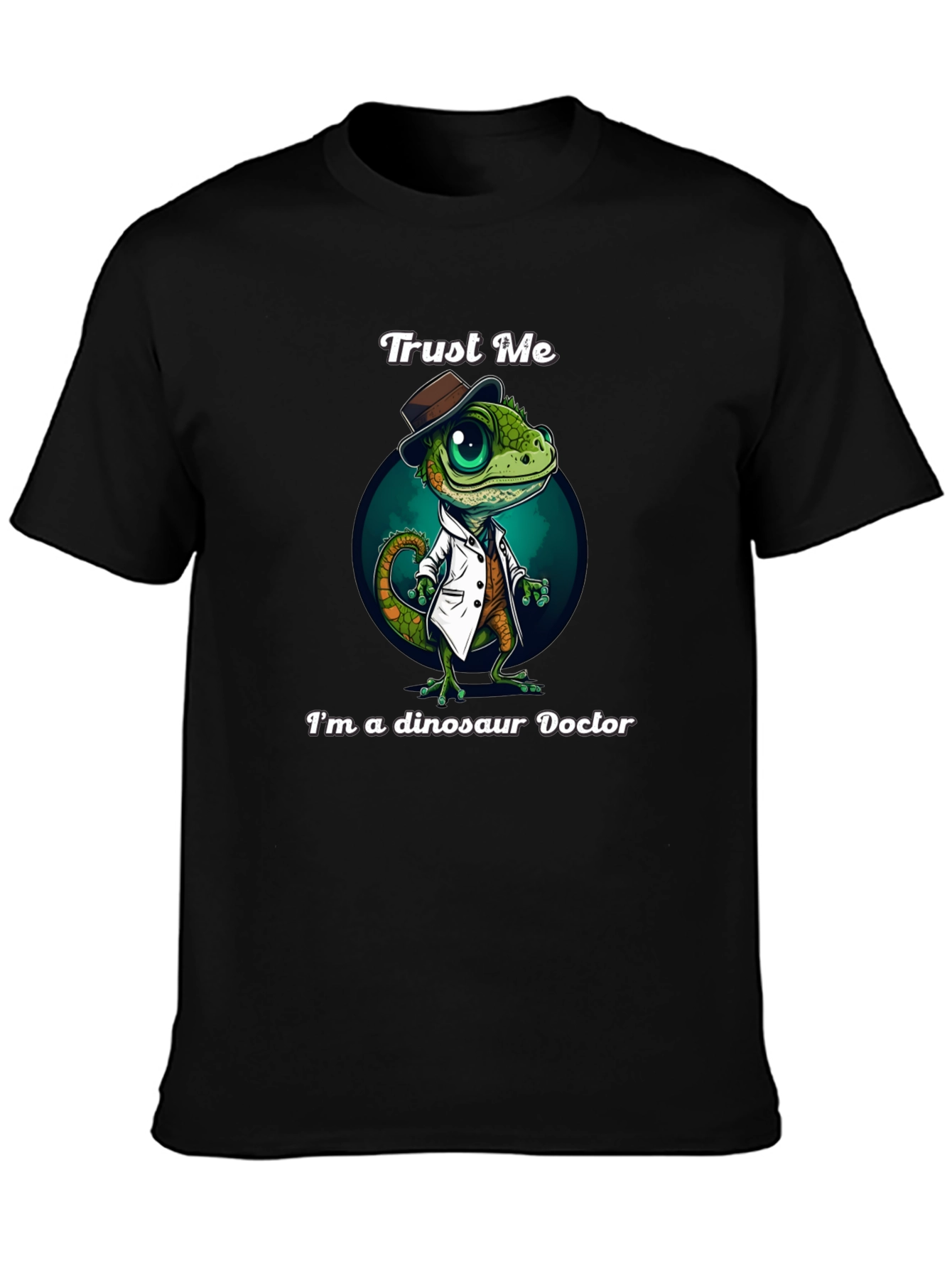 Black Dinosaur Doctor Graphic T-Shirt view 3