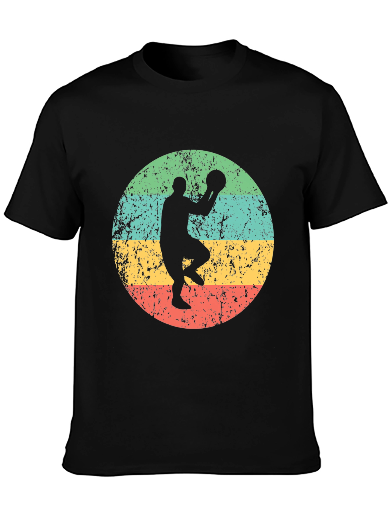 Black Retro Basketball Player Graphic Tee view 3