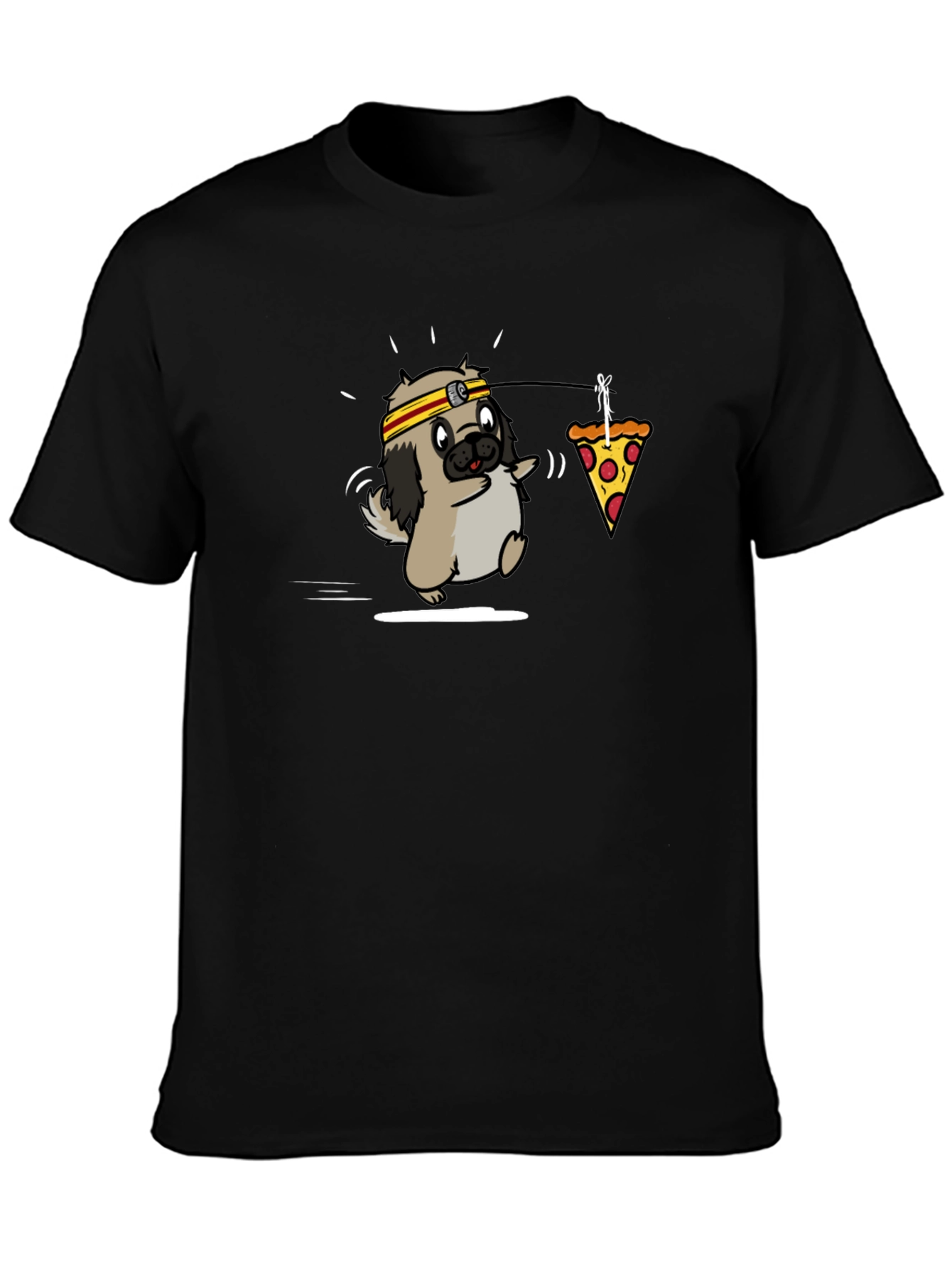 Black Pug Pizza T-Shirt: Funny Graphic Tee for Dog Lovers view 3