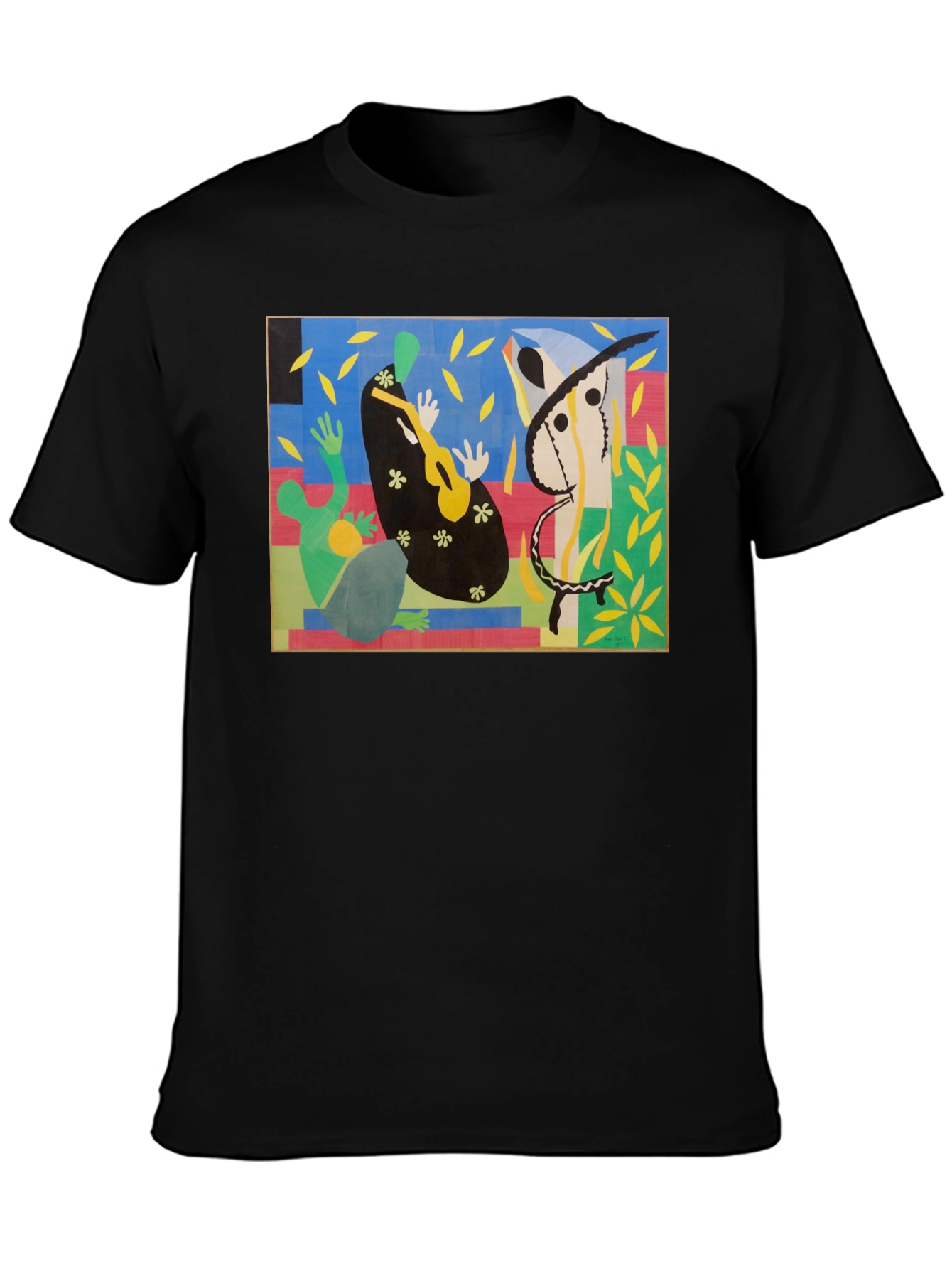 Black Abstract Art T-Shirt - Henri Matisse Inspired view 3