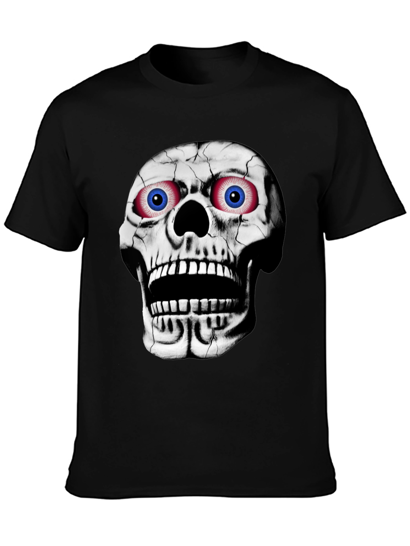 Black Skull Graphic T-Shirt - Bold Halloween Style view 3