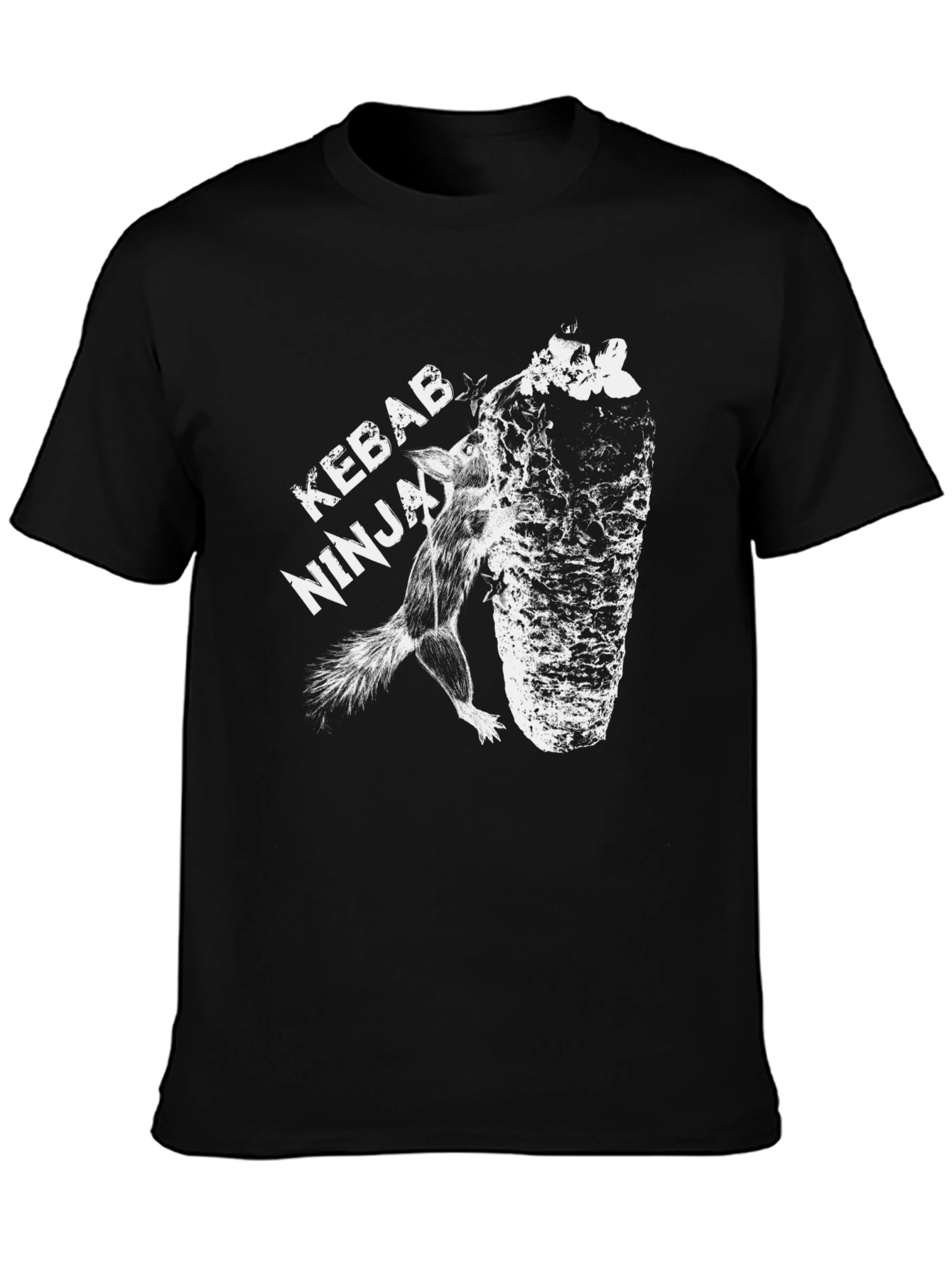 Black Kebab Ninja Black Graphic T-Shirt, Unique Design view 3