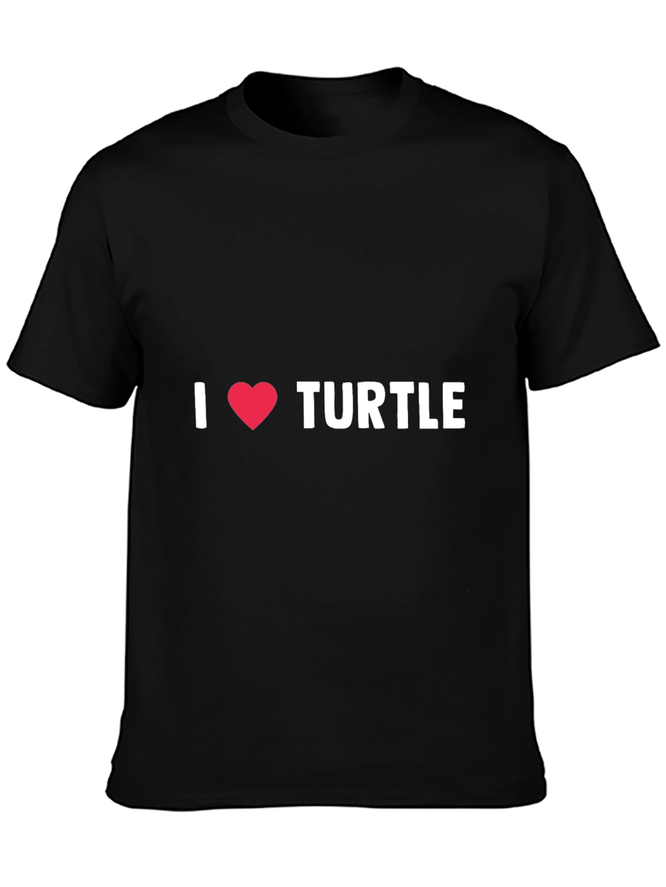 Black I Love Turtles T-Shirt - Black Cotton view 3