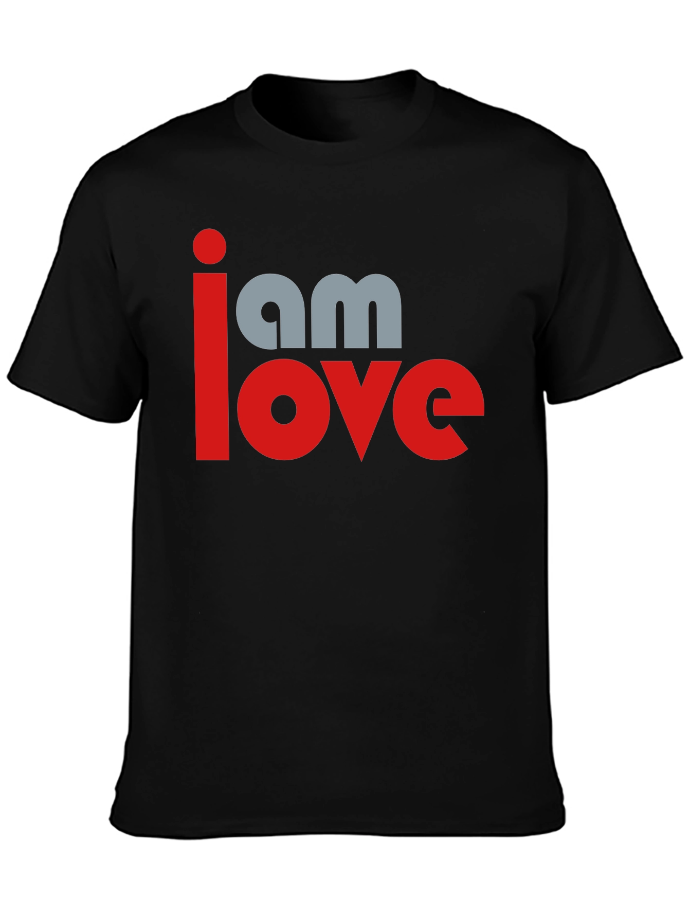 Black I am Love Graphic Print Black T-Shirt view 3