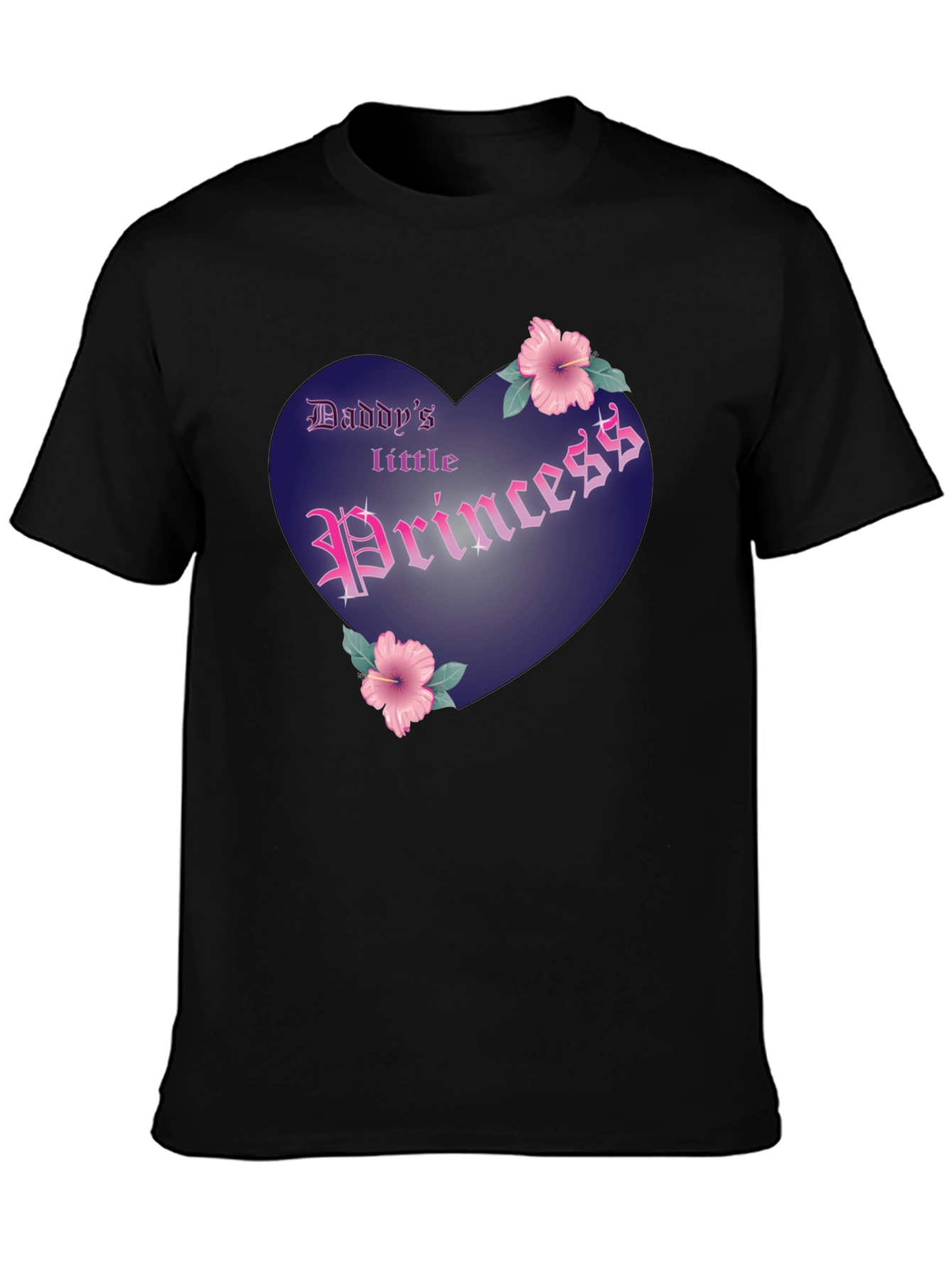 Black Daddy's Little Princess Graphic Tee - Black Cotton Shirt view 3