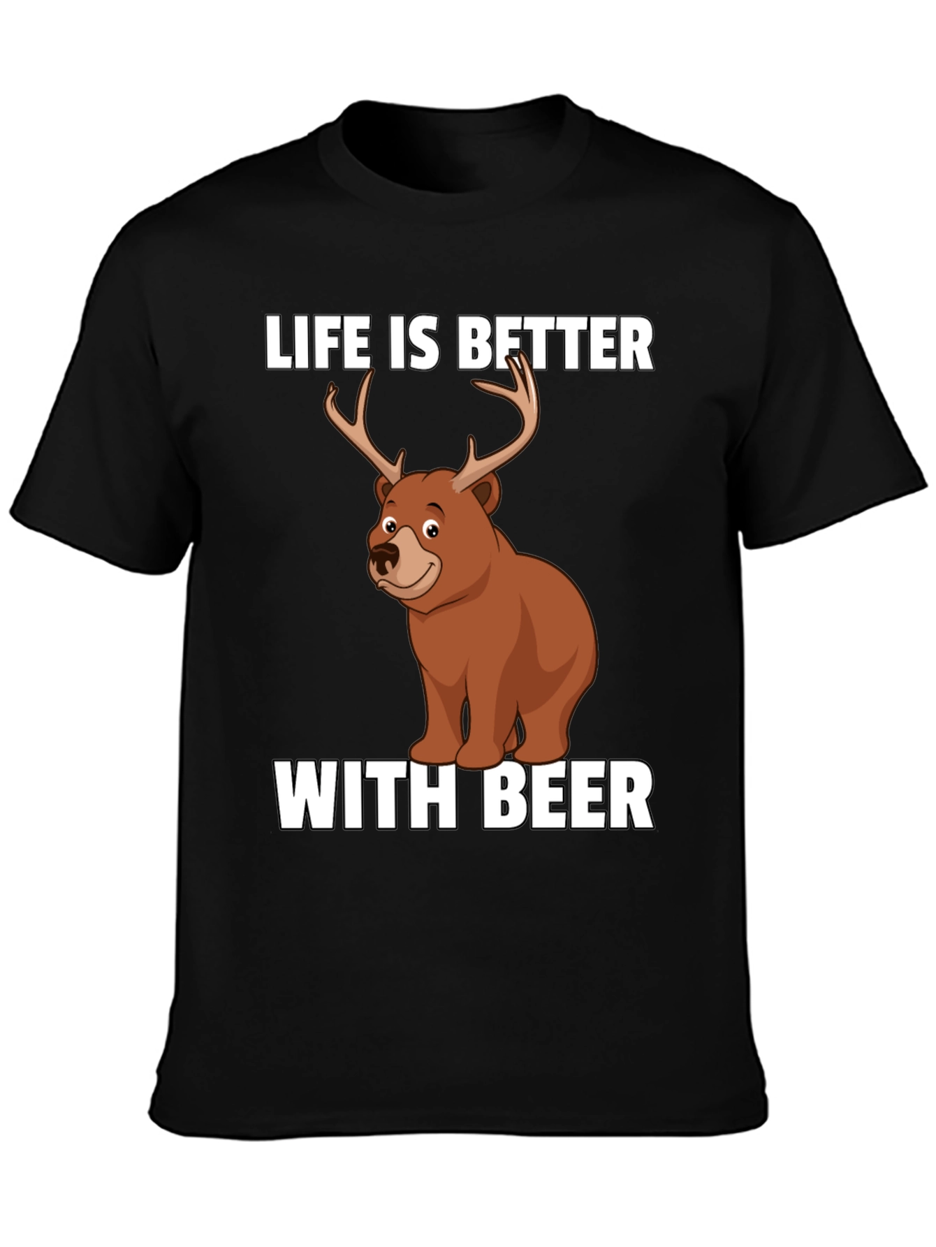 Black Life is Better with Beer Funny Graphic T-Shirt view 3