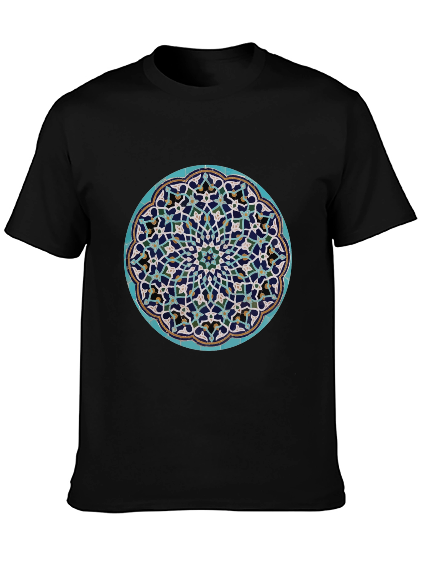 Black Geometric Medallion T-Shirt view 3