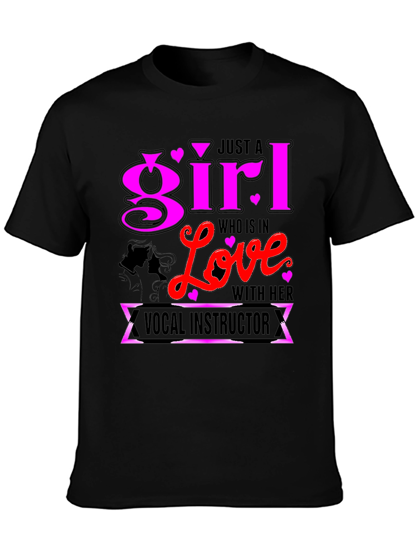 Black Girl in Love with Vocal Instructor Graphic T-Shirt view 3