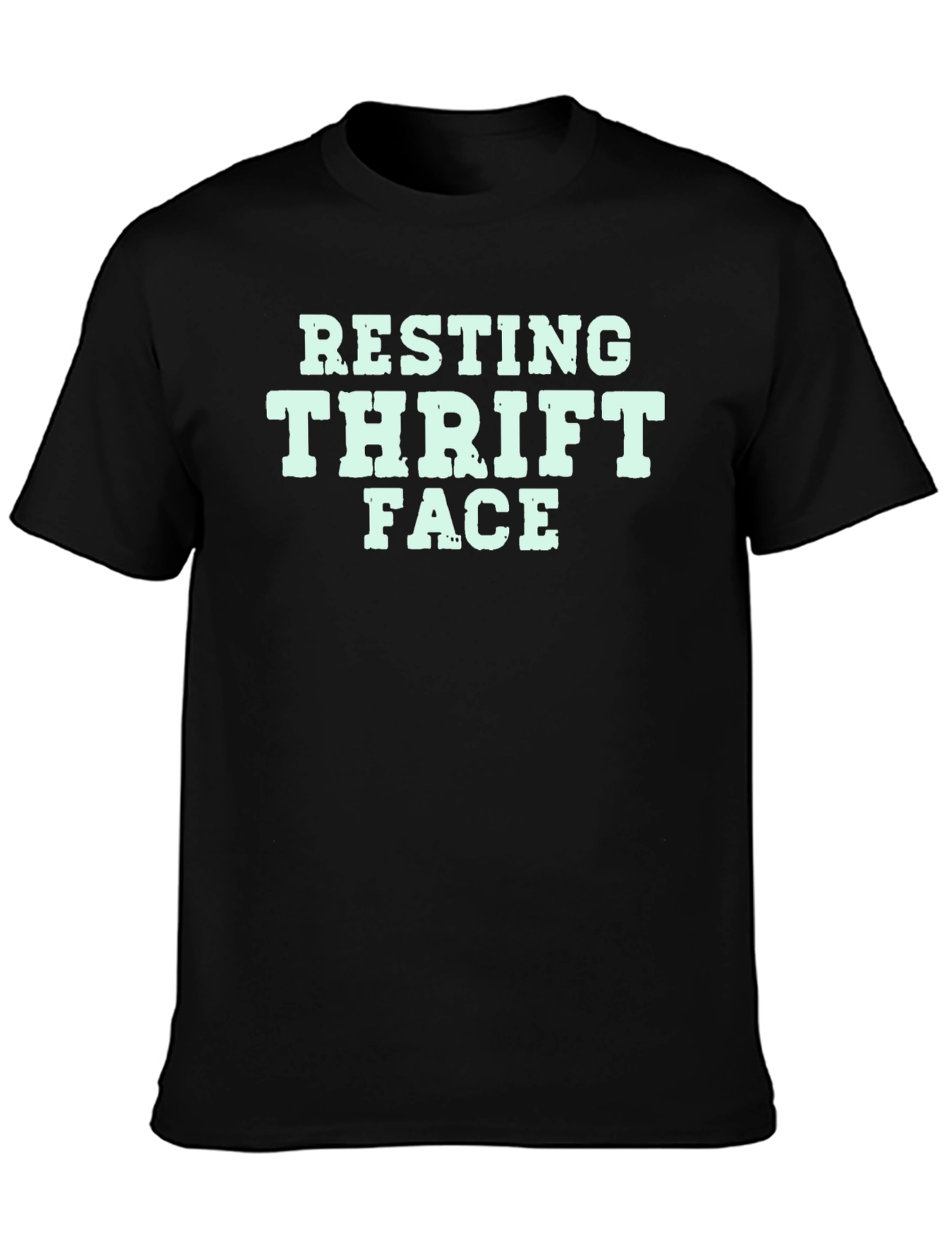 Black Resting Thrift Face Graphic T-Shirt view 3