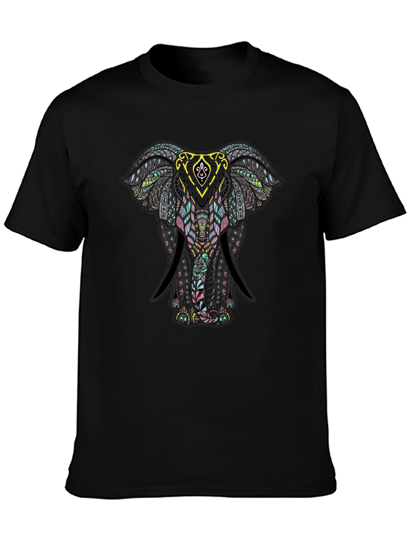 Black Elephant Mandala Graphic Tee view 3
