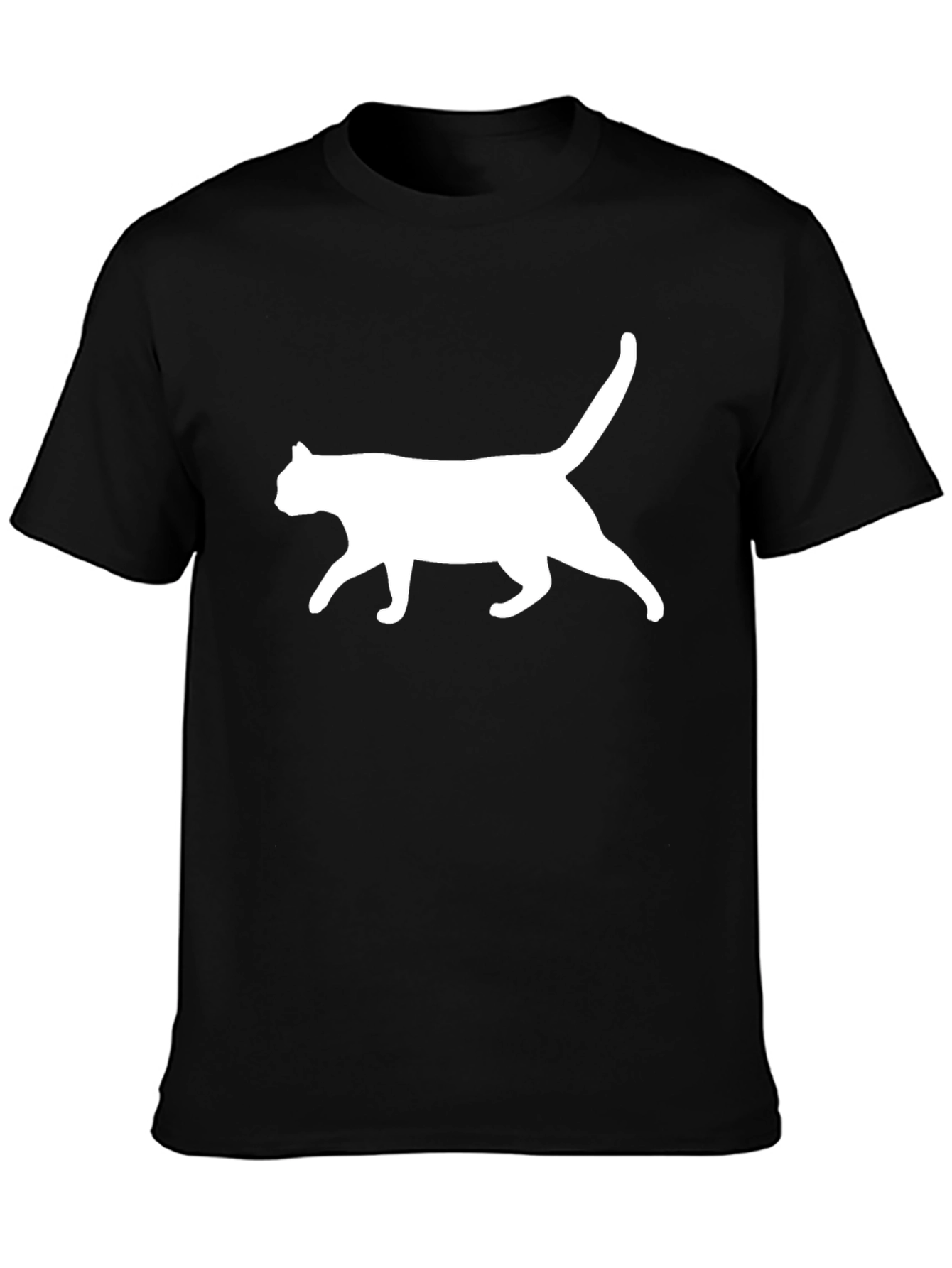 Black Cool Cat Graphic Black T-Shirt view 3