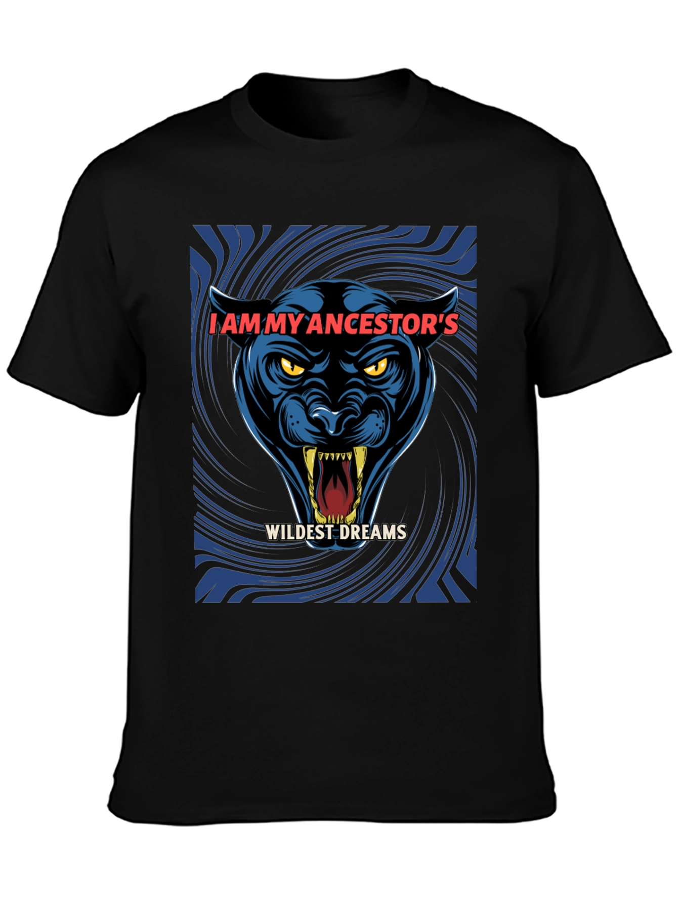 Black Ancestor's Wildest Dreams Black Panther Graphic T-Shirt view 3