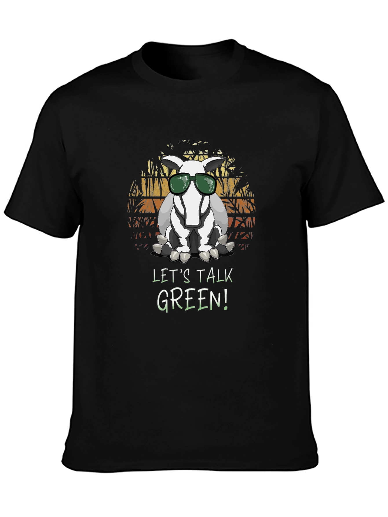Black Cool Aardvark 'Let's Talk Green' T-Shirt view 3