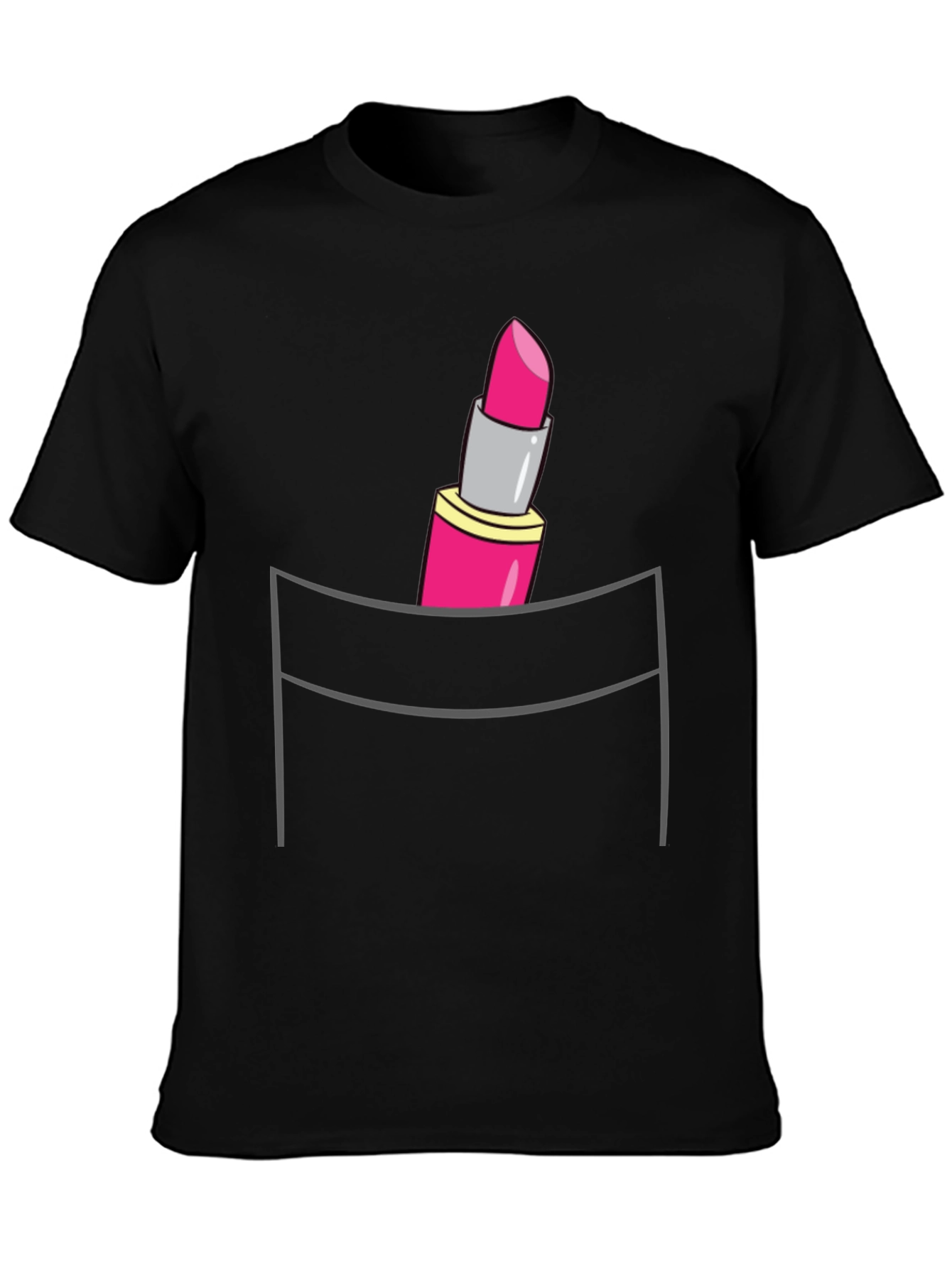 Black Lipstick Pocket T-Shirt - Trendy Graphic Tee view 3