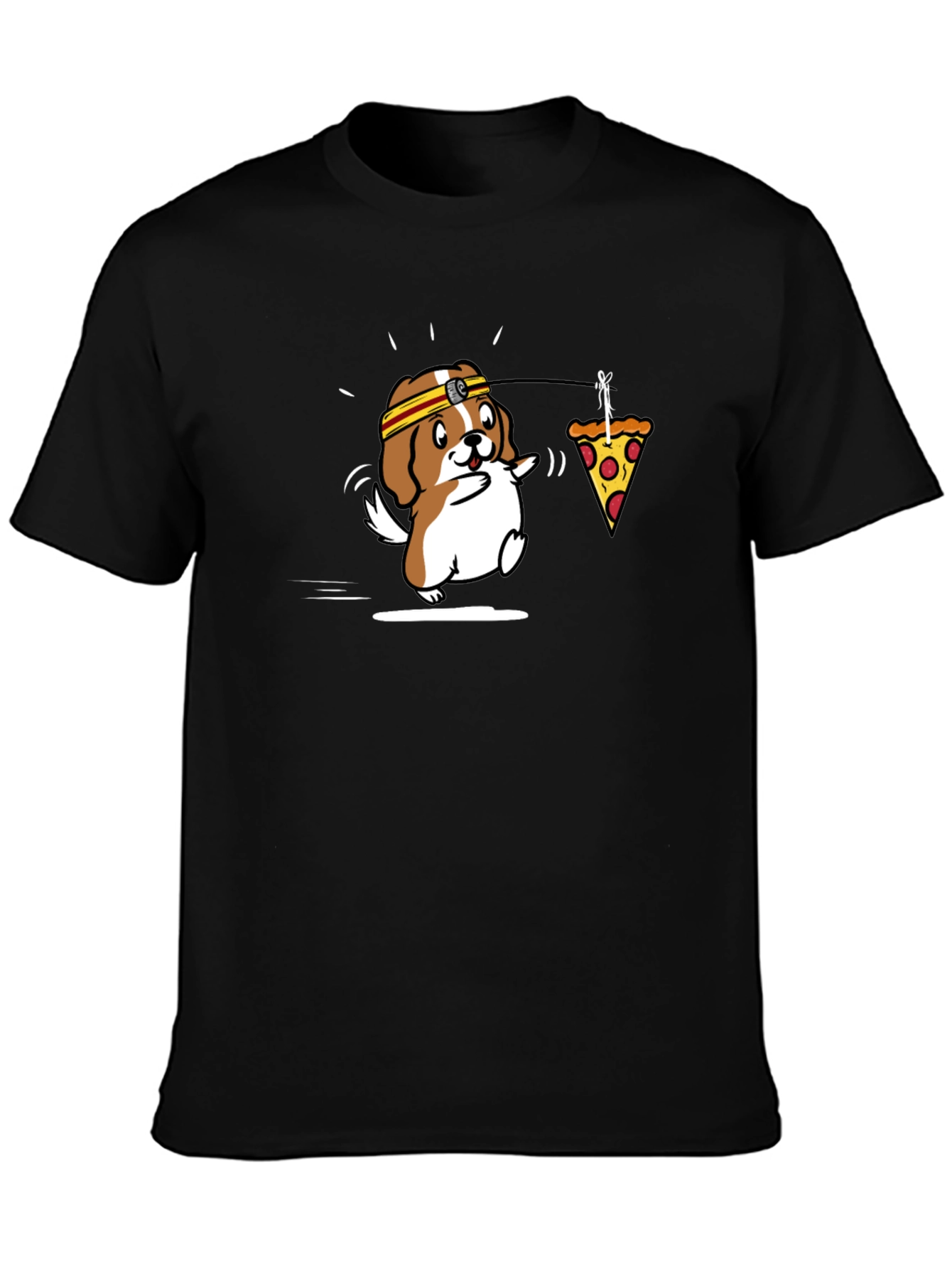 Black Dog Pizza Headband T-Shirt view 3
