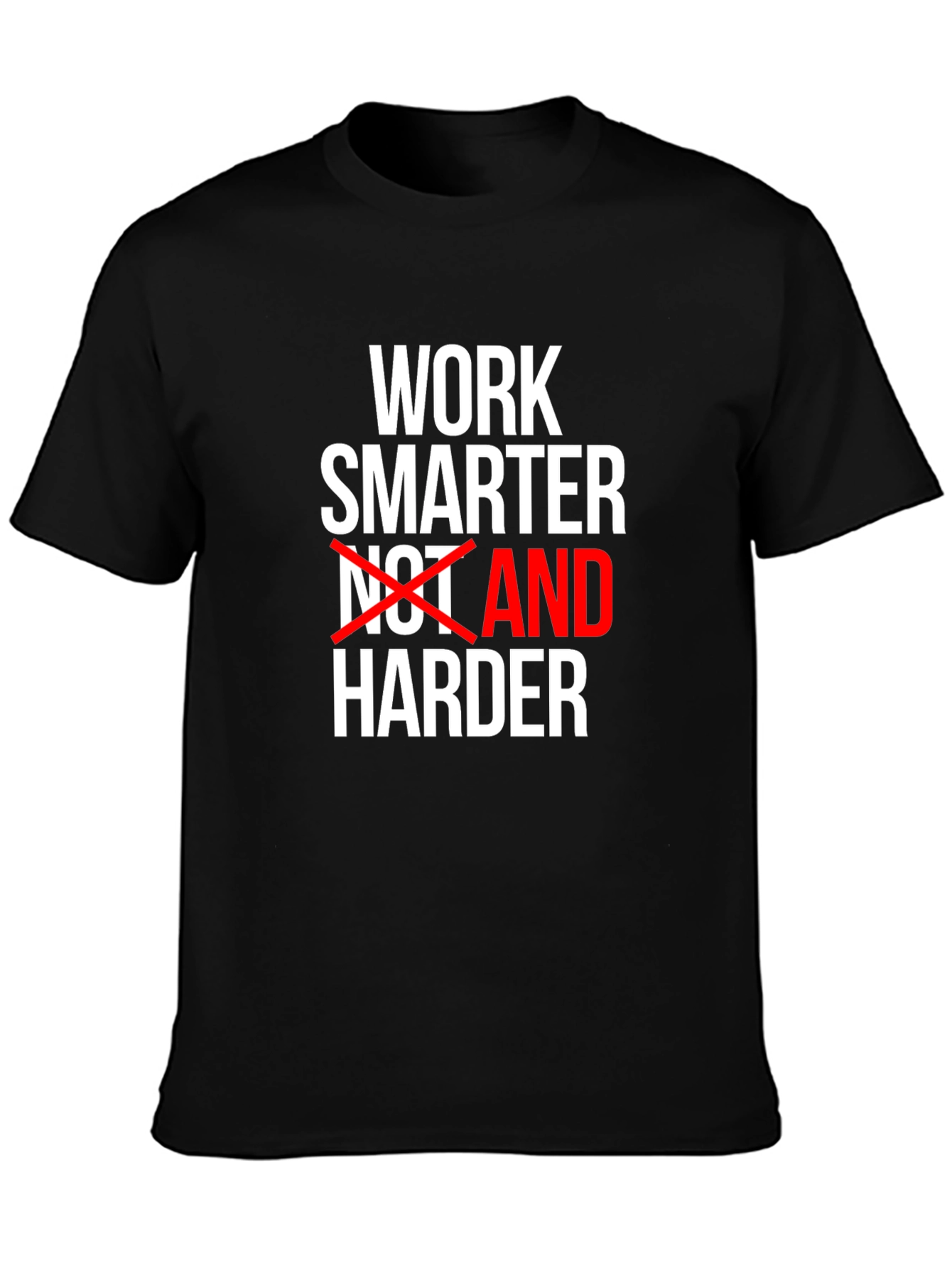 Black Work Smarter Motivational T-Shirt view 3