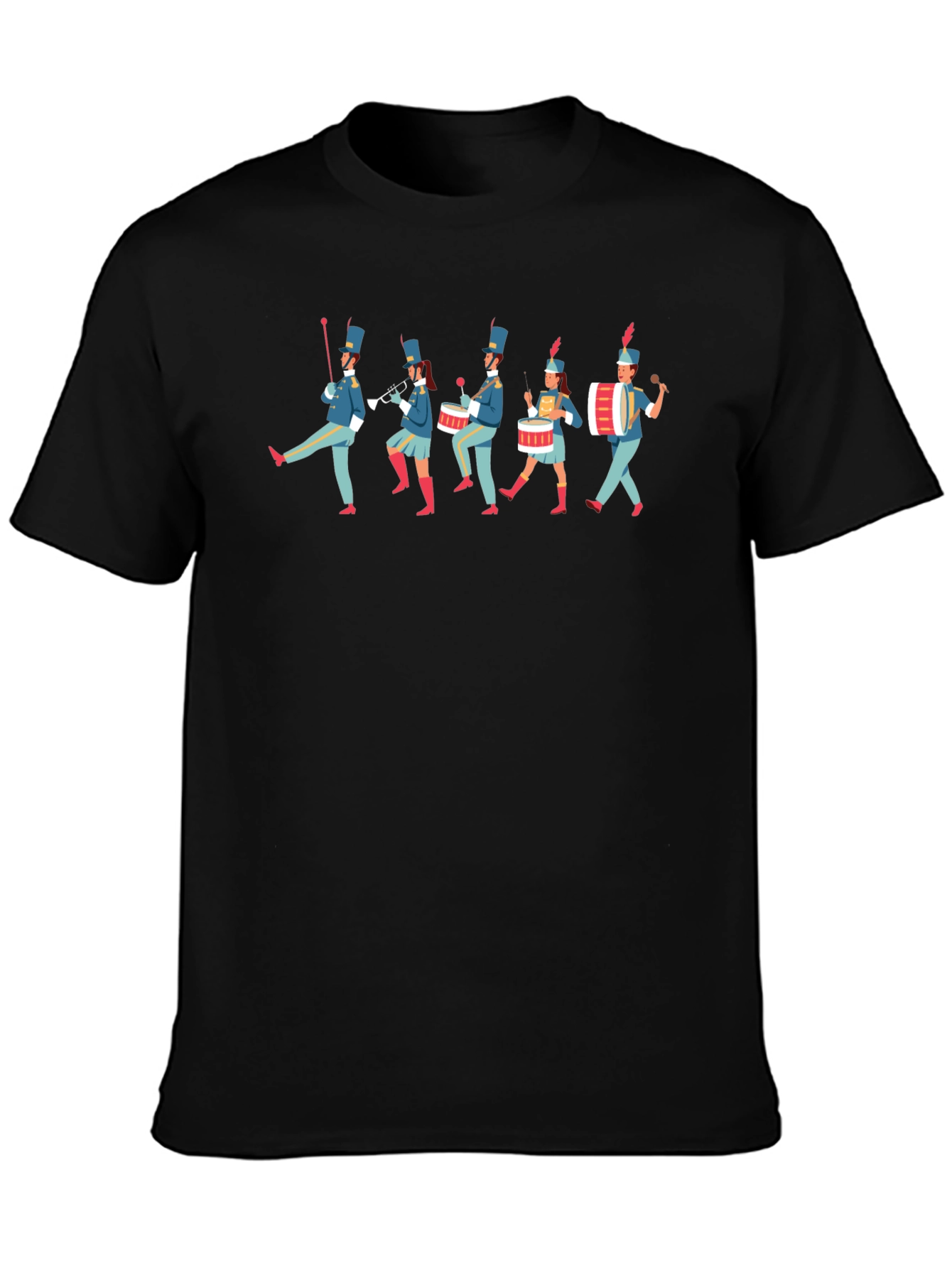 Black Marching Band Tee - Novelty Graphic T-Shirt view 3