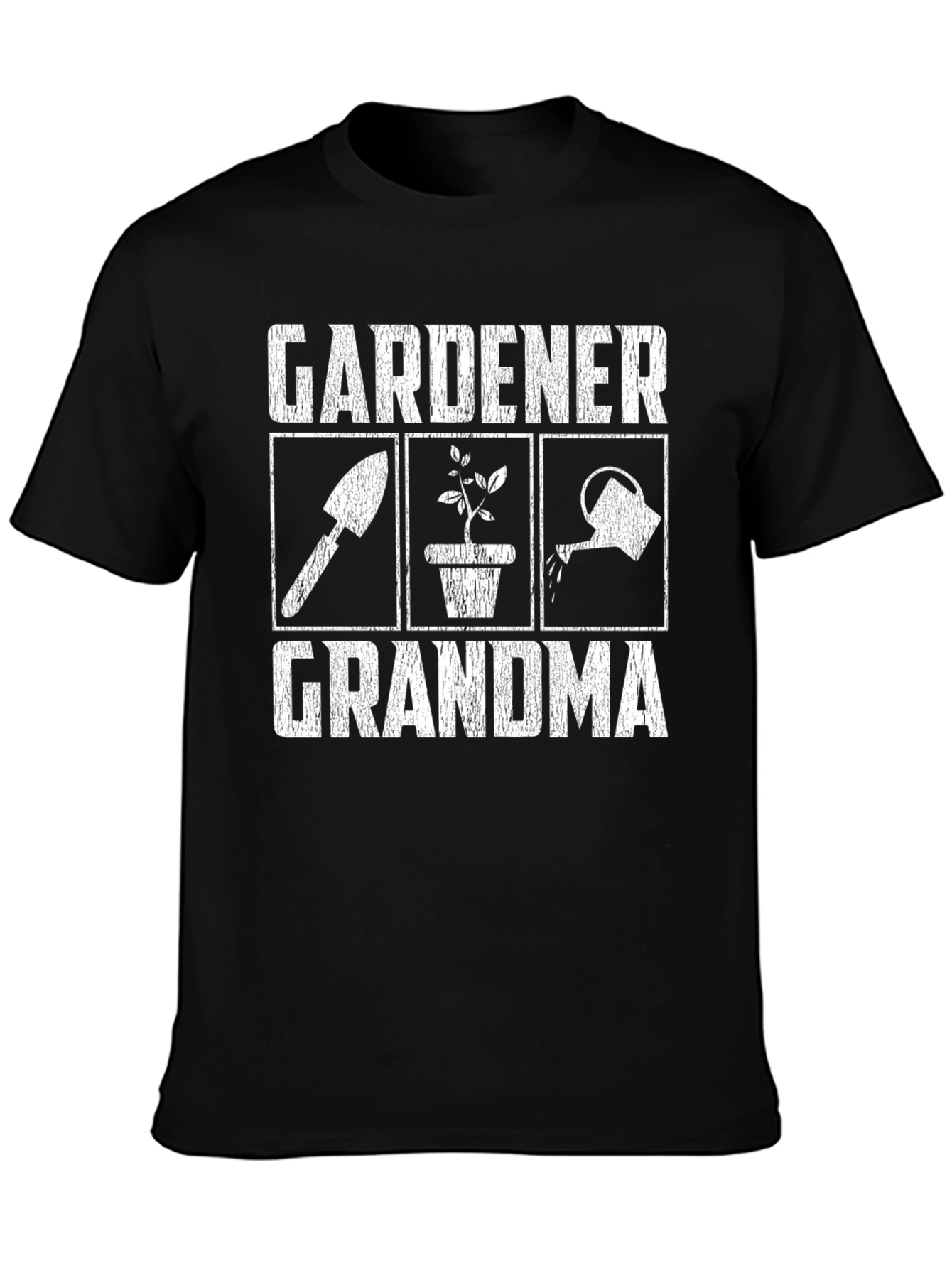 Black Gardener Grandma Graphic Tee - Black view 3