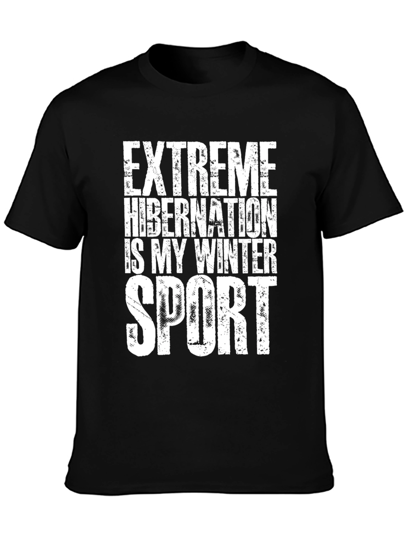 Black Extreme Hibernation Winter Sport Black T-Shirt view 3