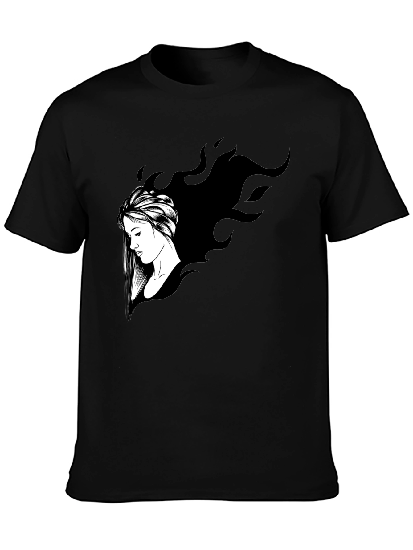 Black Stylish Black Graphic T-Shirt - Woman Design view 3