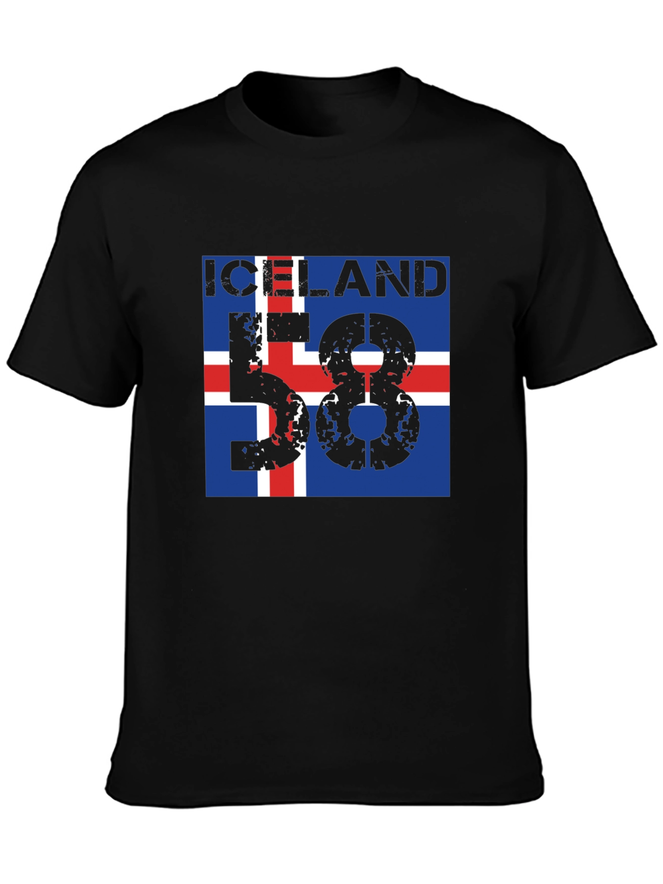 Iceland Flag Graphic T-Shirt - Black - 3