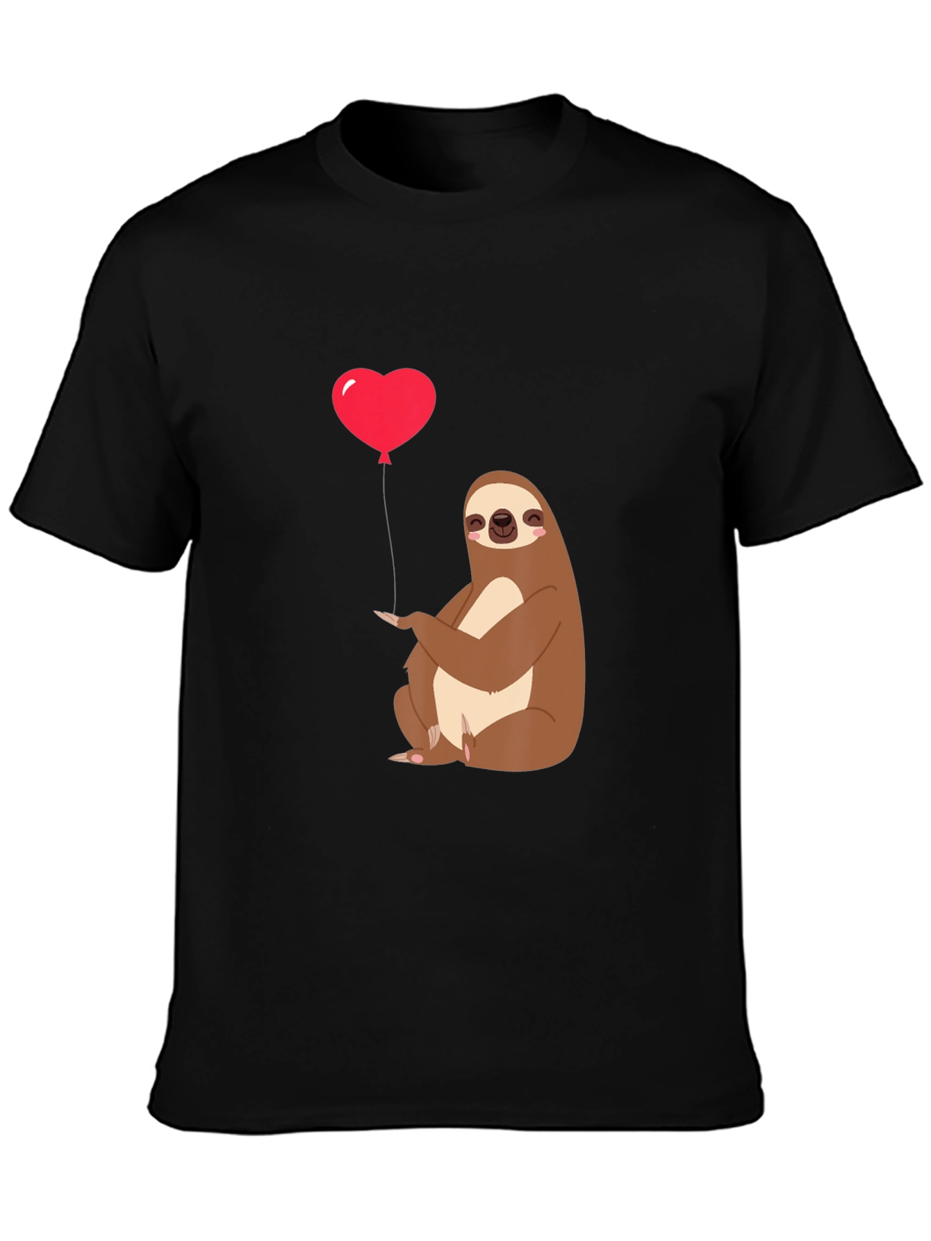 Black Sloth Heart Balloon Graphic Tee - Black view 3