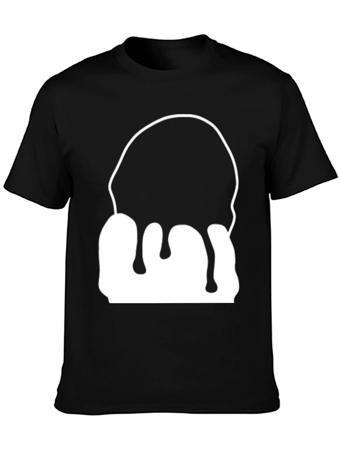 Black Abstract Drip Graphic T-Shirt - Modern Art Tee view 3