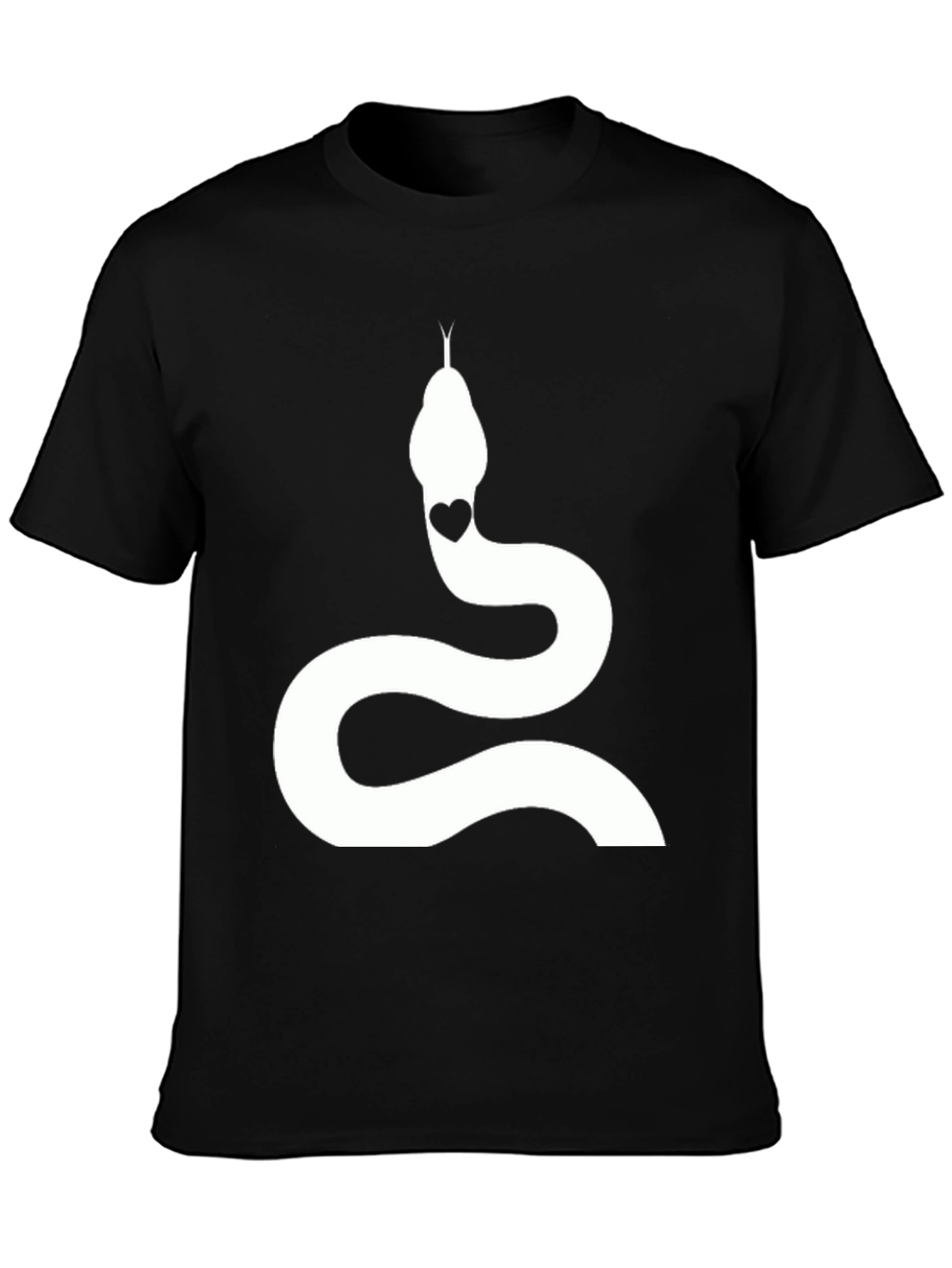 Black Snake Heart Graphic Tee - Stylish Cotton T-Shirt view 3